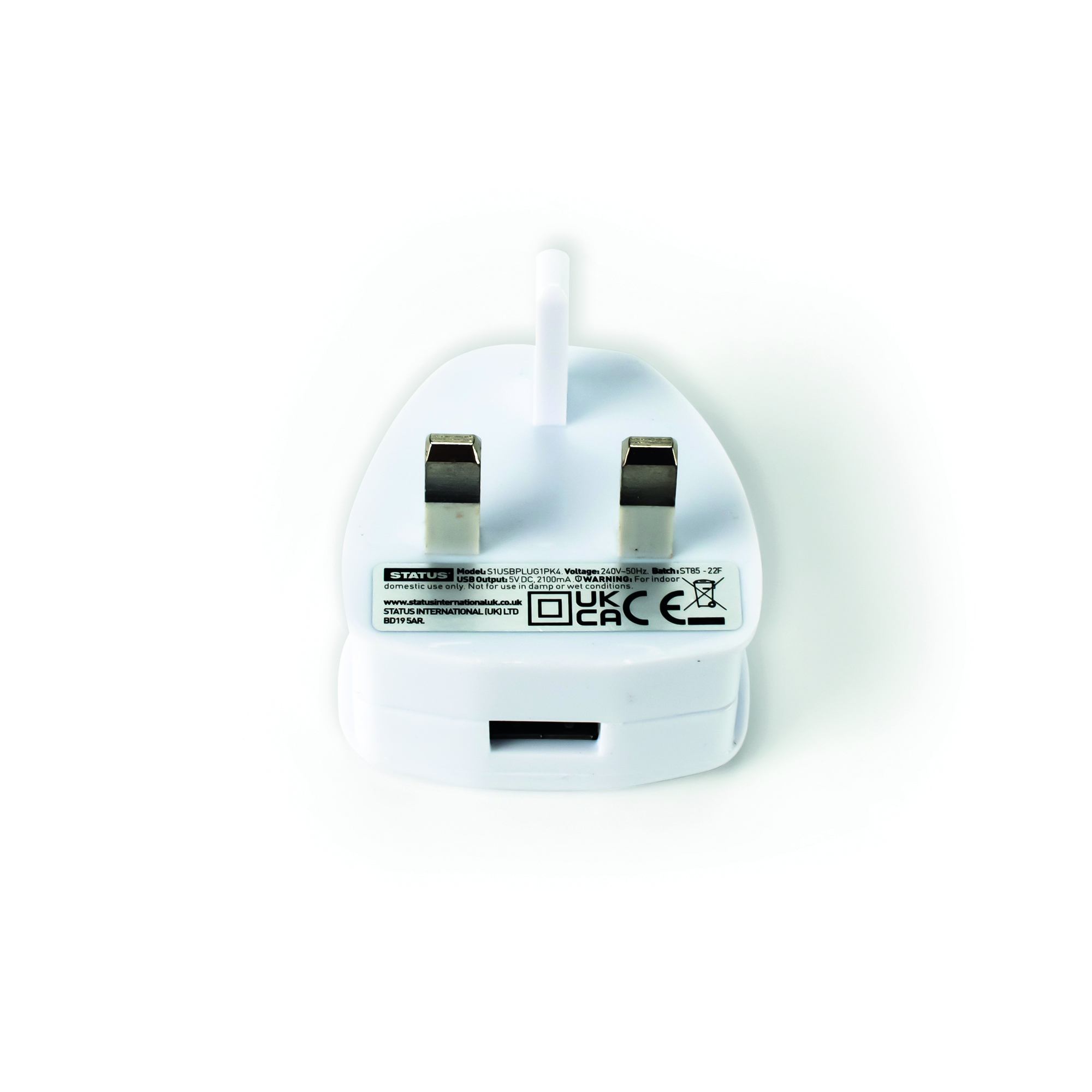 Power+Adapter+Plug+USB+Type+A+5V+DC+2.1+Amp+S1USBPLUG1PK4