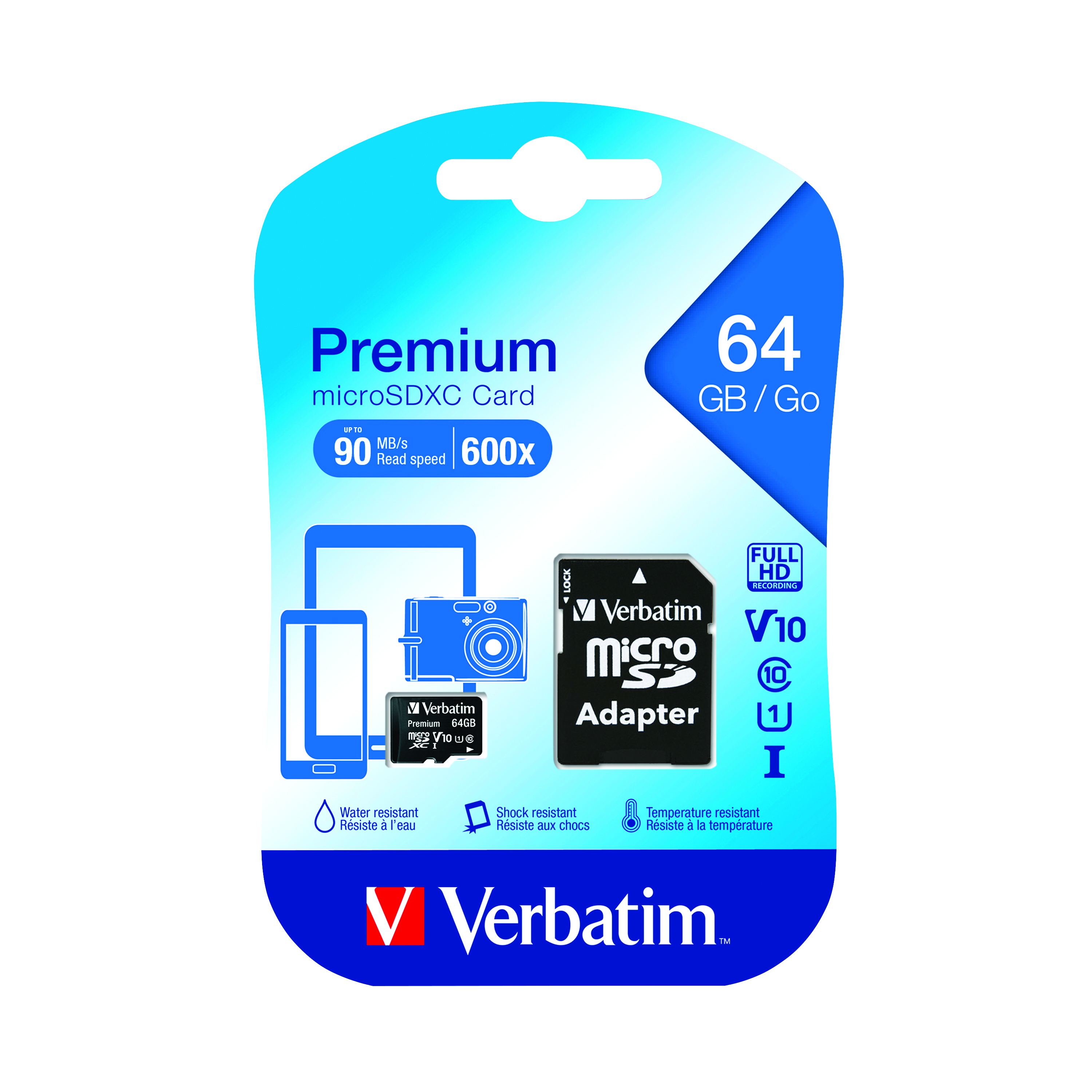 Verbatim+Premium+SDXC+Micro+Card+64GB+with+Adapter+44084