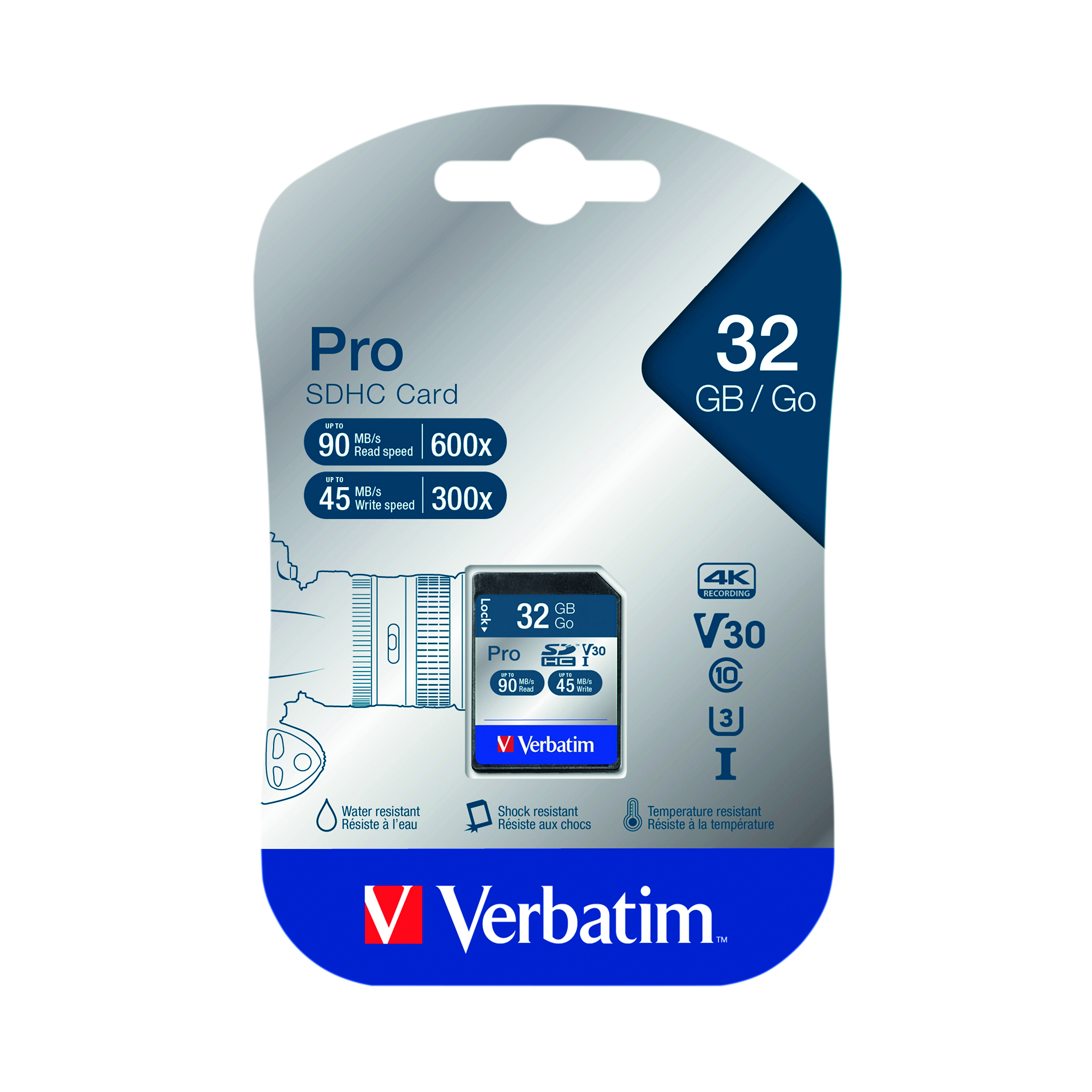 Verbatim+Pro+SDHC+32Gb+Memory+Card+Class+10+UHS-I+U3+47021