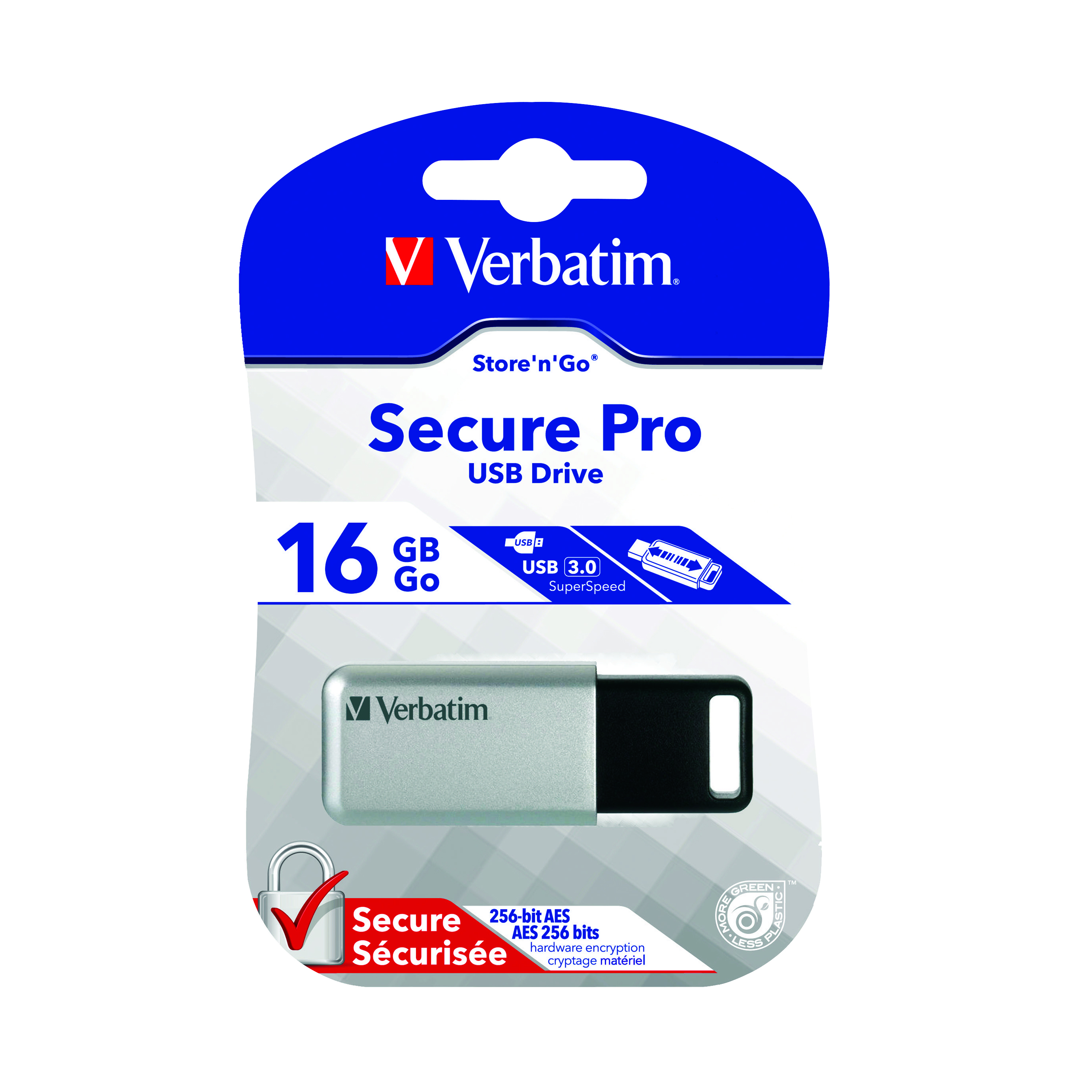 Verbatim+Silver%2FBlack+Secure+Pro+USB+3.0+Flash+Drive+16GB+98664