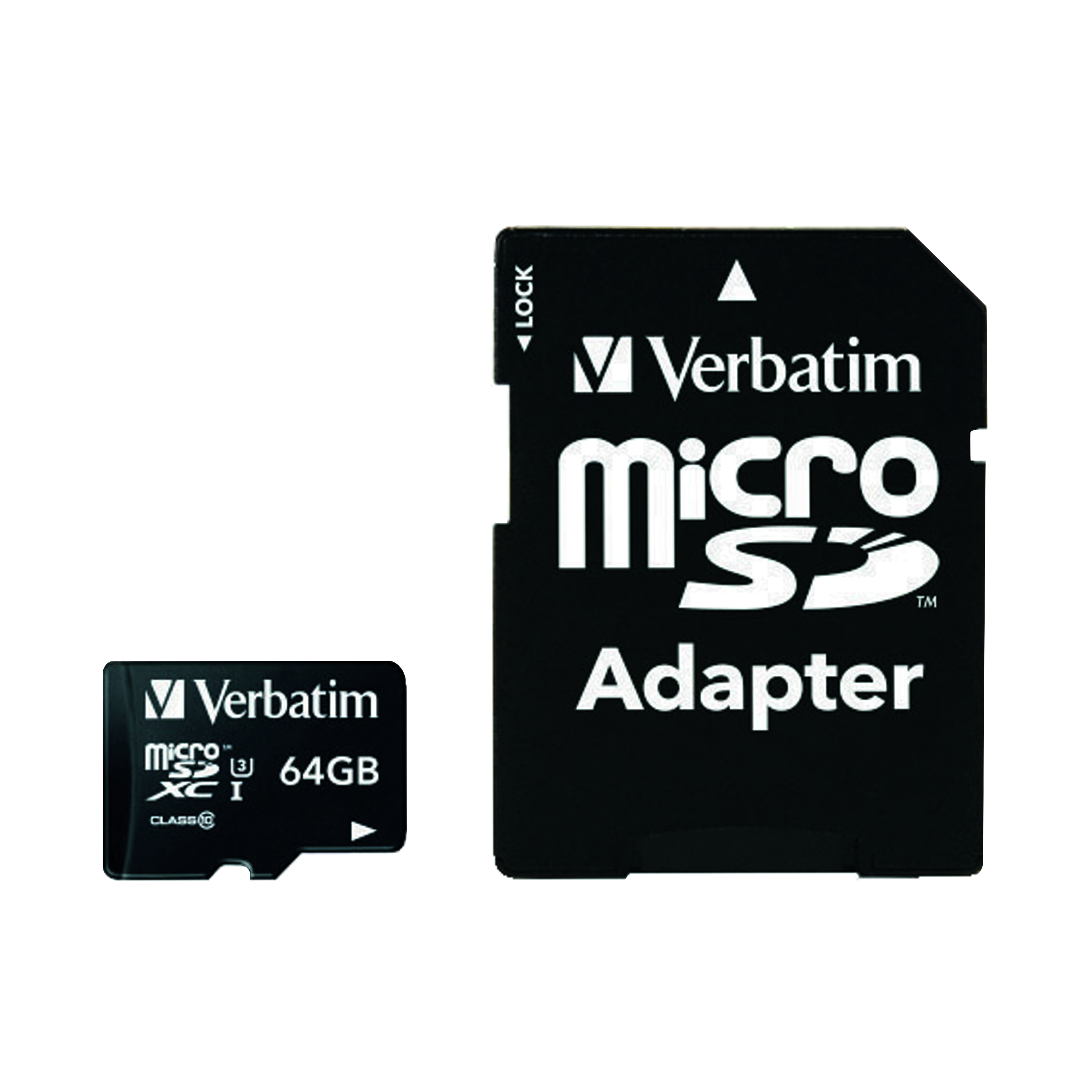 Verbatim+Pro+Micro+SDXC+Memory+Card+Class+10+UHS-I+U3+64GB+47042