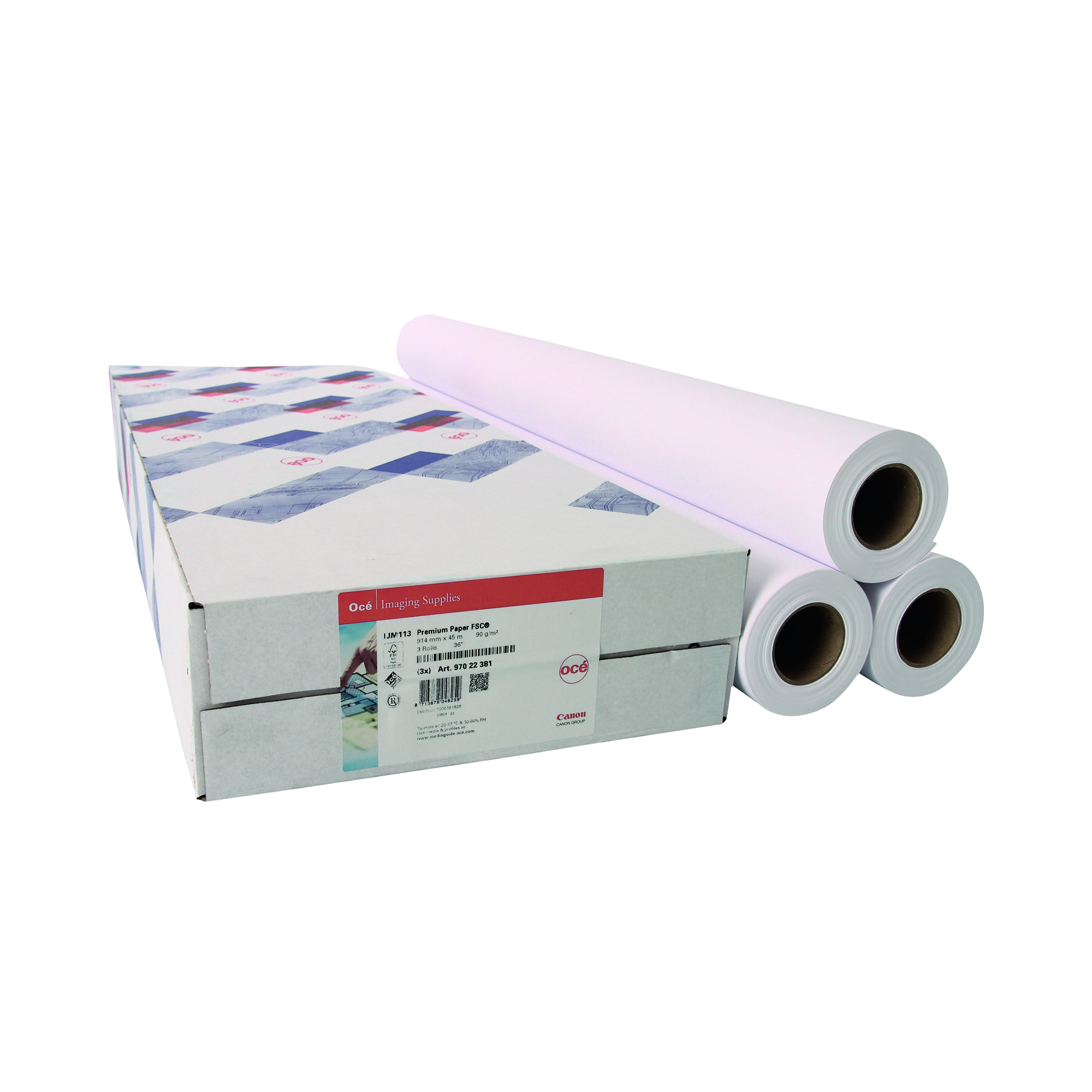 Canon+Coated+Premium+Inkjet+Paper+Rolls+914mmx45m+%28Pack+of+3%29+97003449
