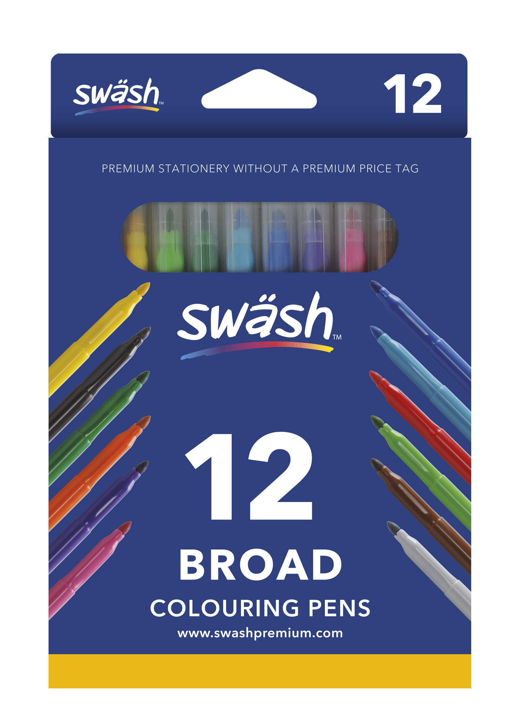 Swash+KOMFIGRIP+Colouring+Pen+Broad+Tip+Assorted+%28Pack+of+12%29+TW12BD