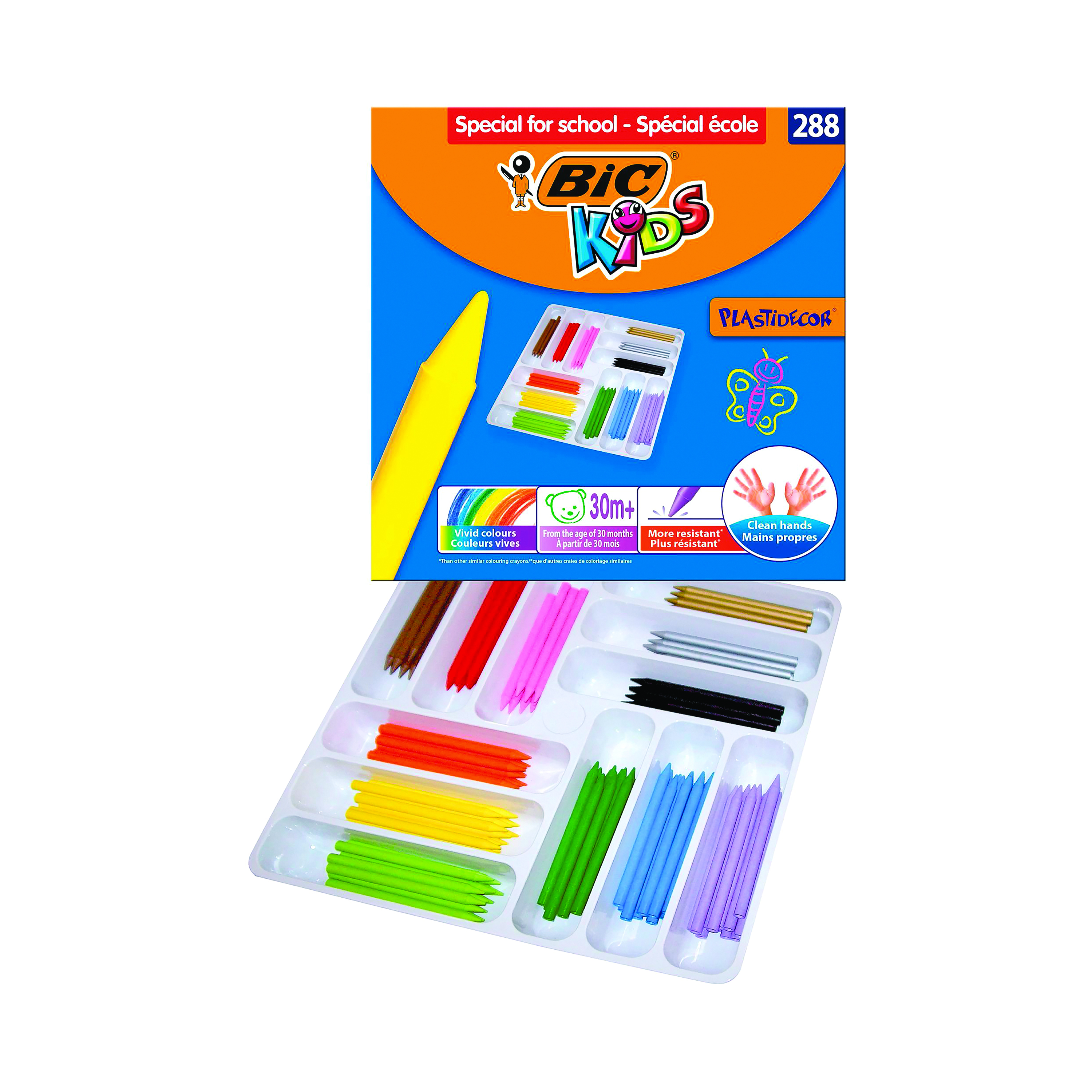 Bic+Kids+Plastidecor+Crayons+Assorted+%28Pack+of+288%29+887835