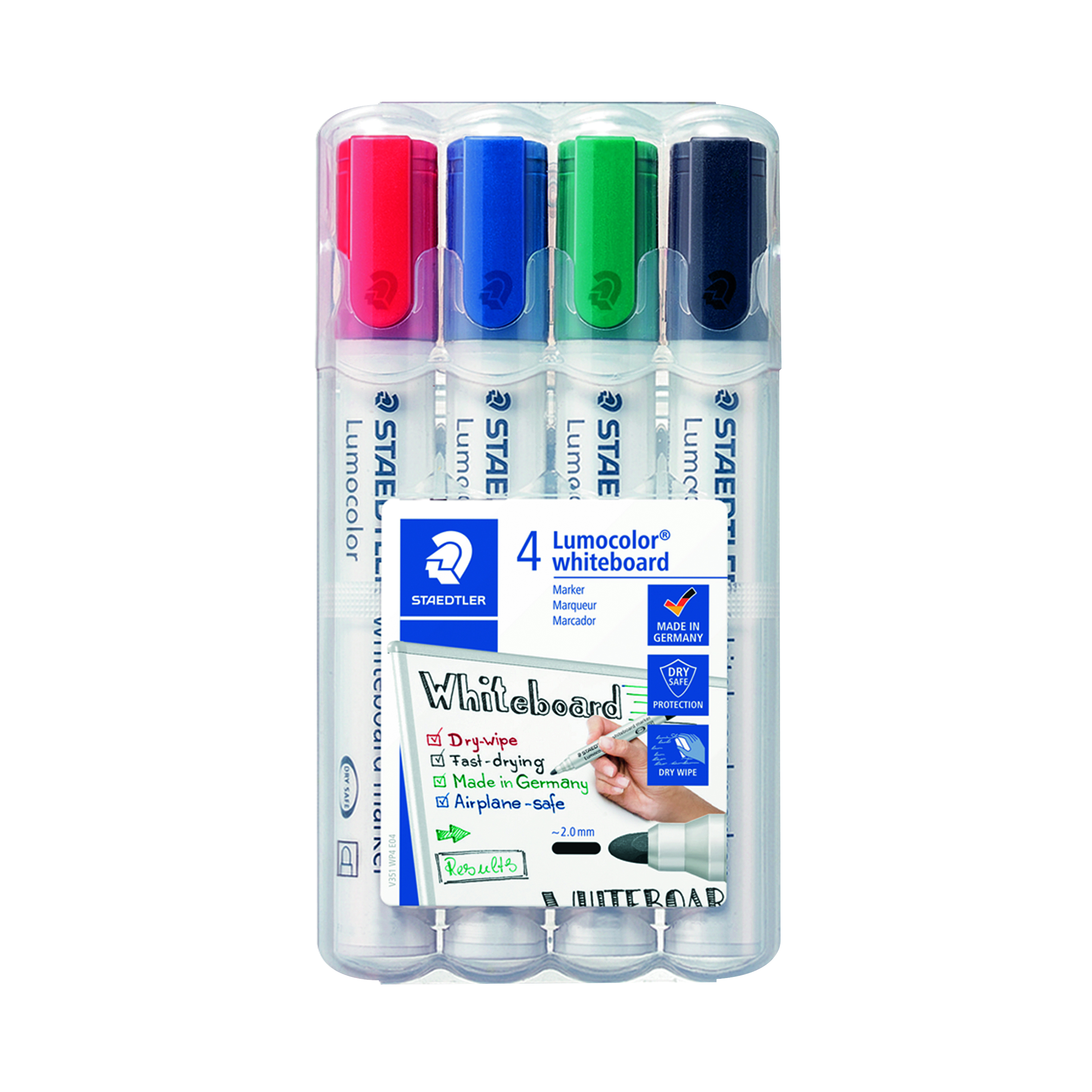 Staedtler+Lumocolor+351+Drywipe+Marker+Assorted+%28Pack+of+4%29+351+WP4