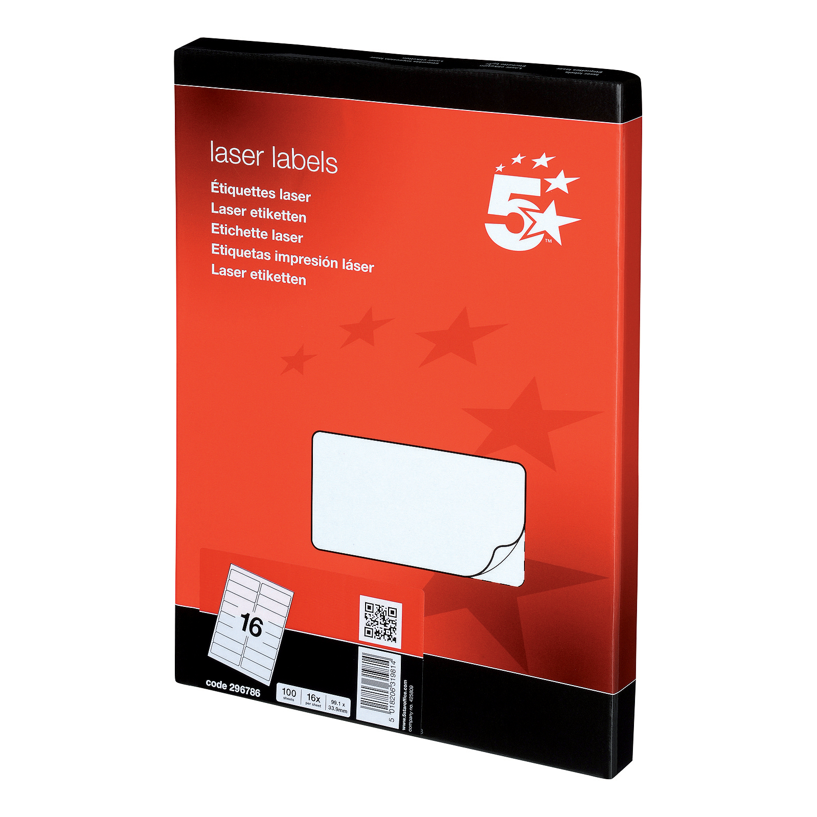 5+Star+Office+Multipurpose+Labels+Laser+Copier+Inkjet+99.1x34mm+White+%28Pack+of+1600%29