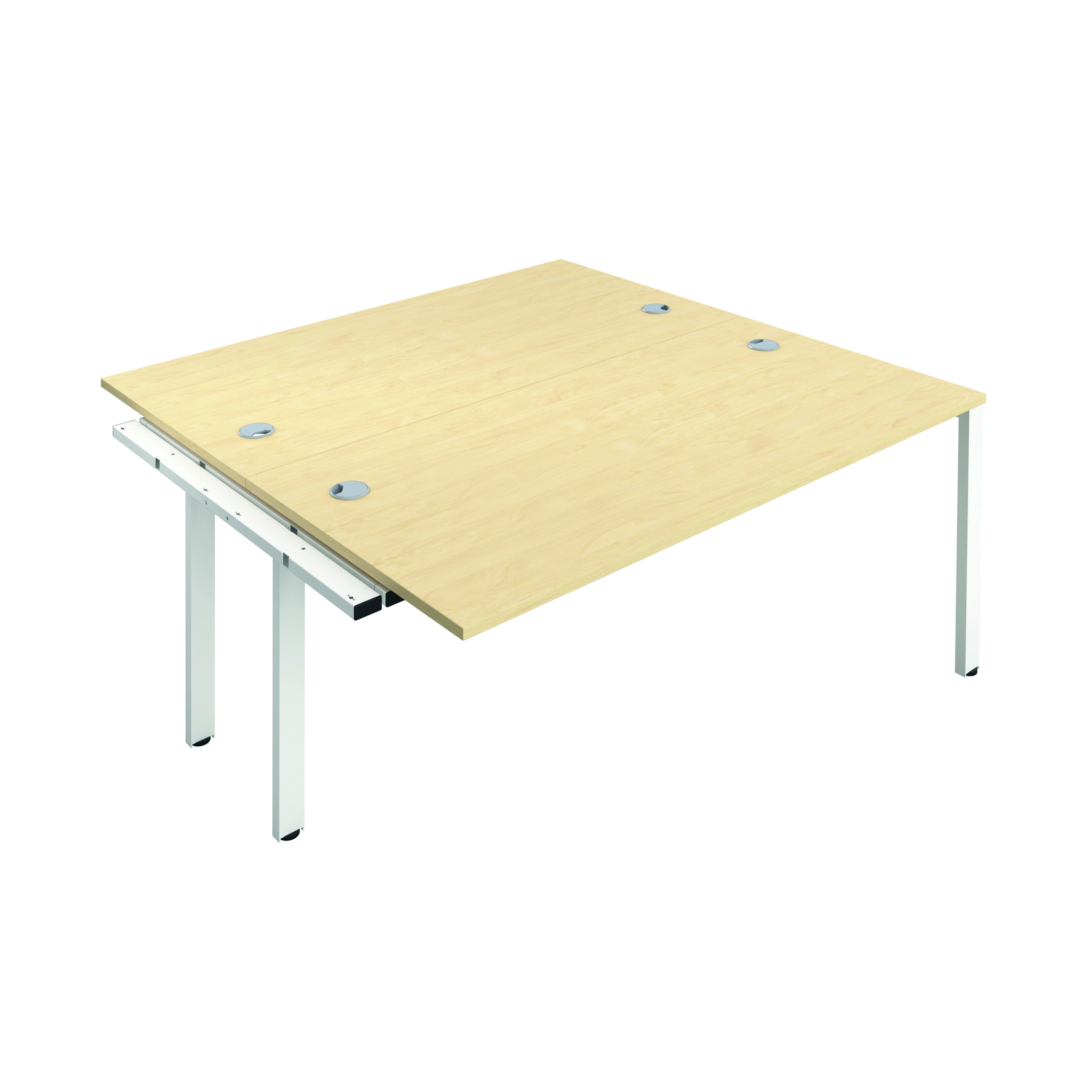 Jemini 2 Person Extension Bench Desk 1400x1600x730mm MapleWhite KF809005 |  Admin Warehouse Ltd UK
