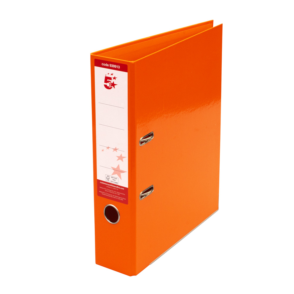 5+Star+Office+Lever+Arch+File+A4+Orange+%28Pack+of+10%29