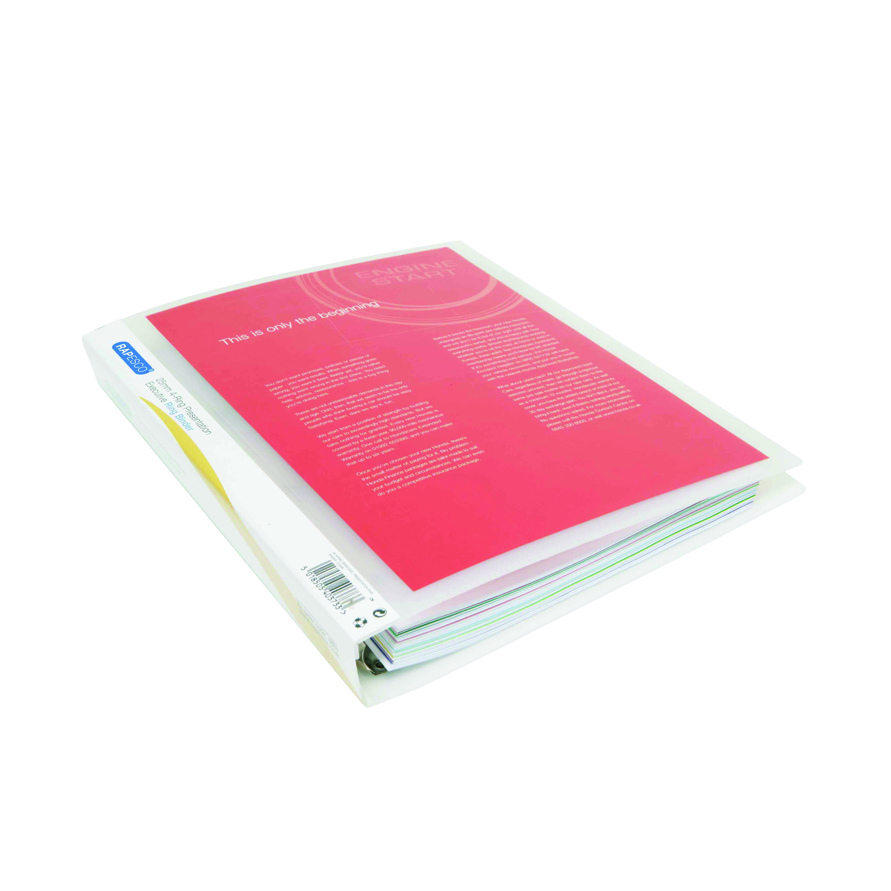Rapesco+Presentation+Four-Ring+Binder+25mm+A4+Clear+%28Pack+of+10%29+0717
