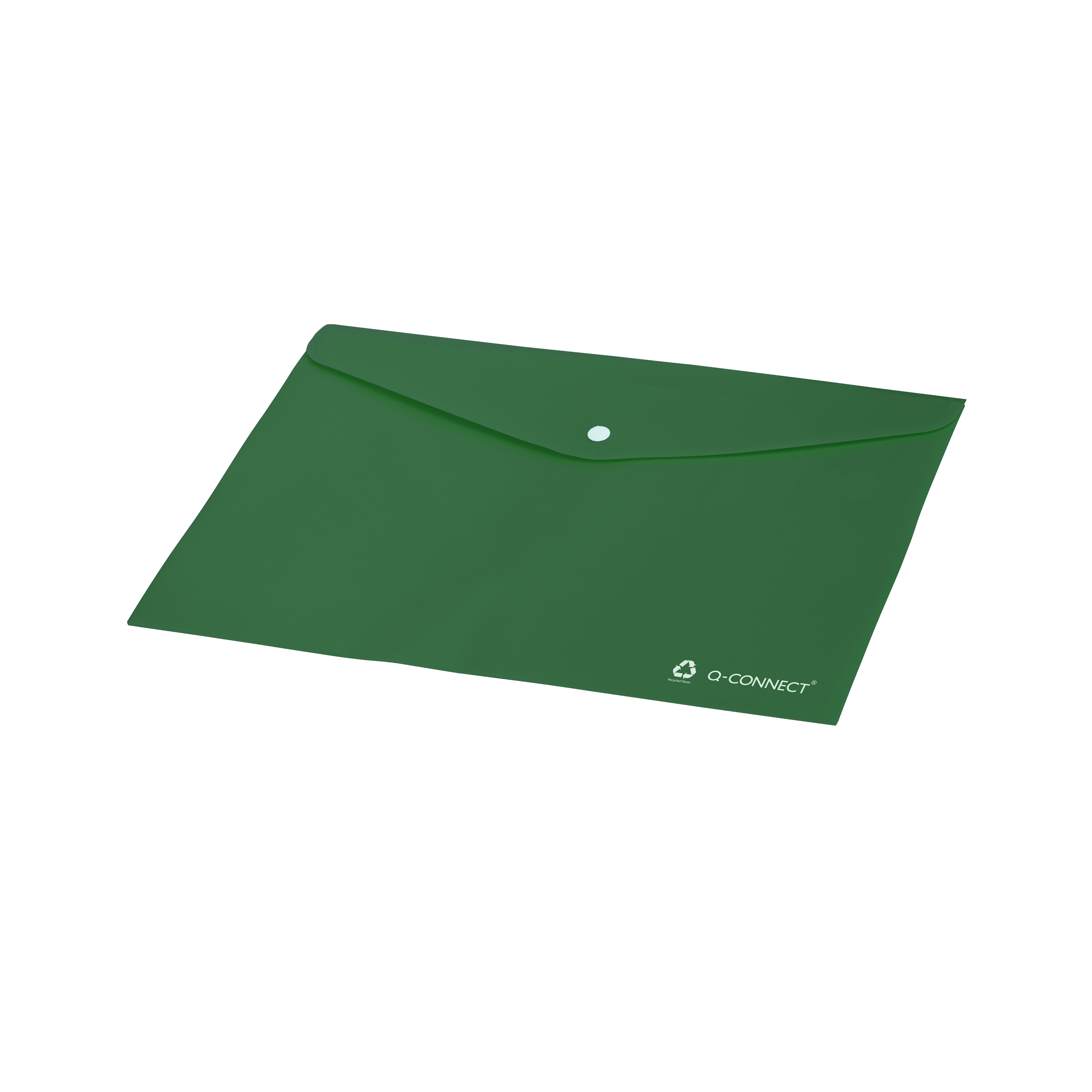 Q-Connect+Recycled+Polypropylene+Folder+Transparent+A4+Green+%28Pack+of+12%29+KF14419