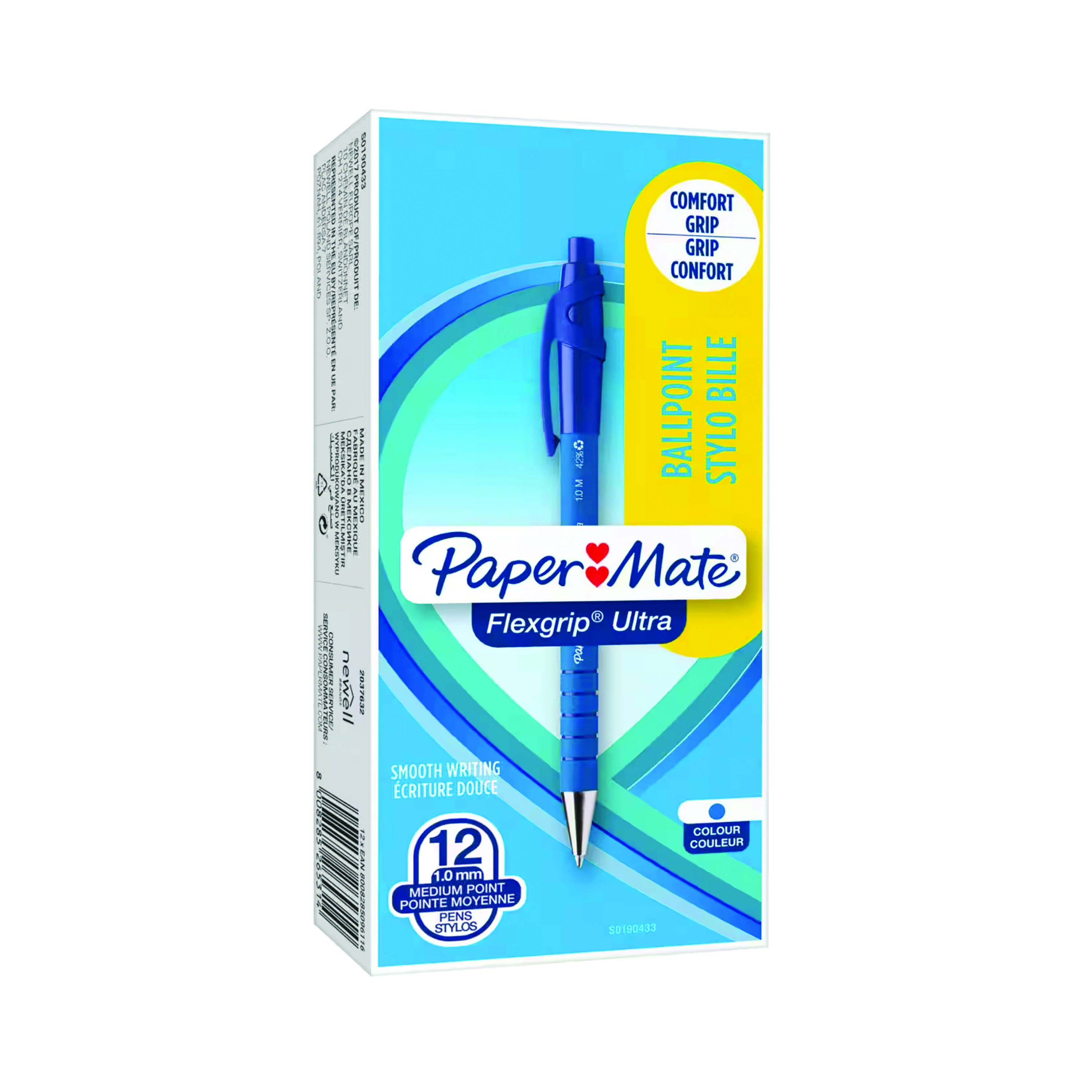 PaperMate+Flexgrip+Ultra+Retractable+Ballpoint+Pen+Medium+Blue+%28Pack+of+12%29+S0190433