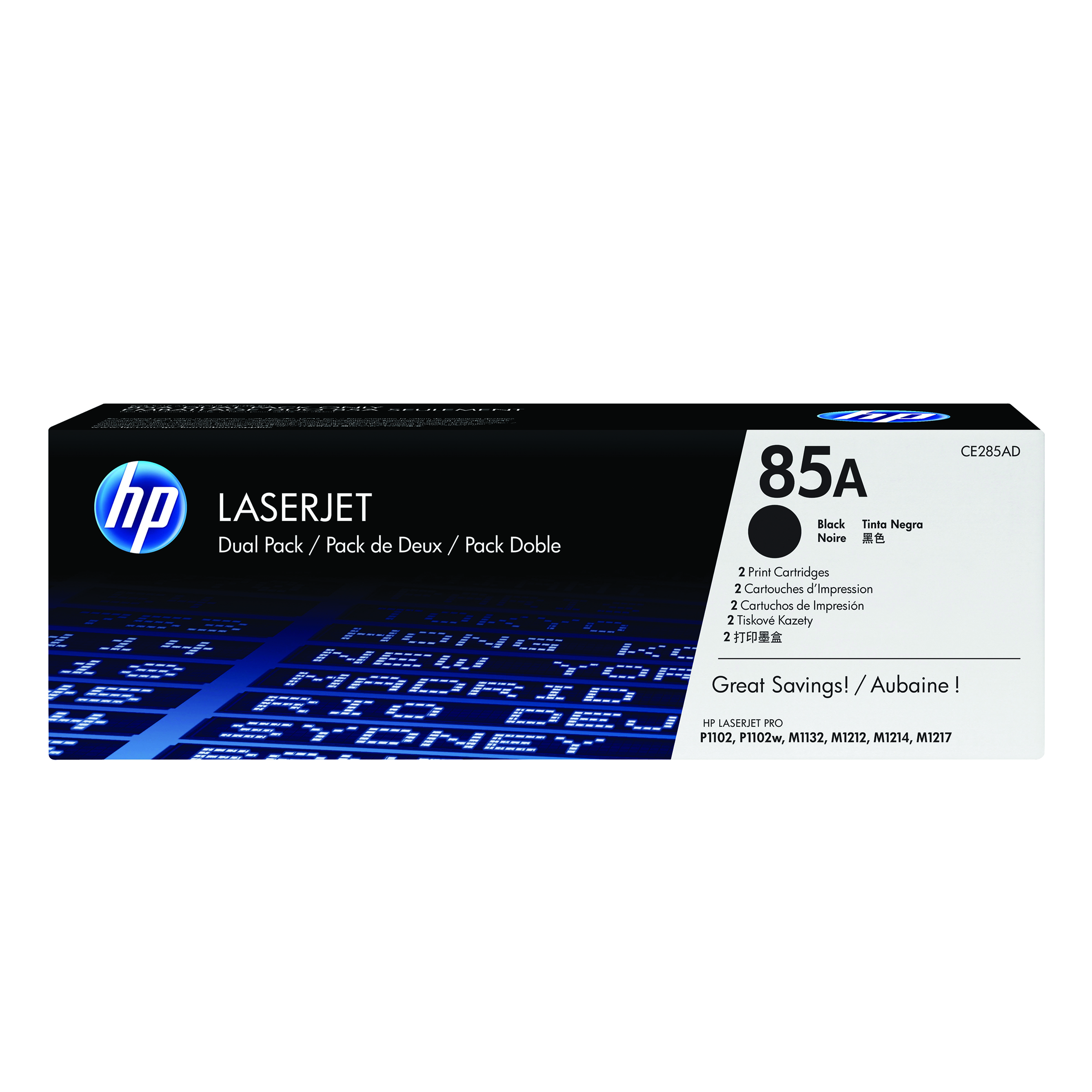 HP+85A+Original+LaserJet+Toner+Cartridge+Black+2-pack+CE285AD