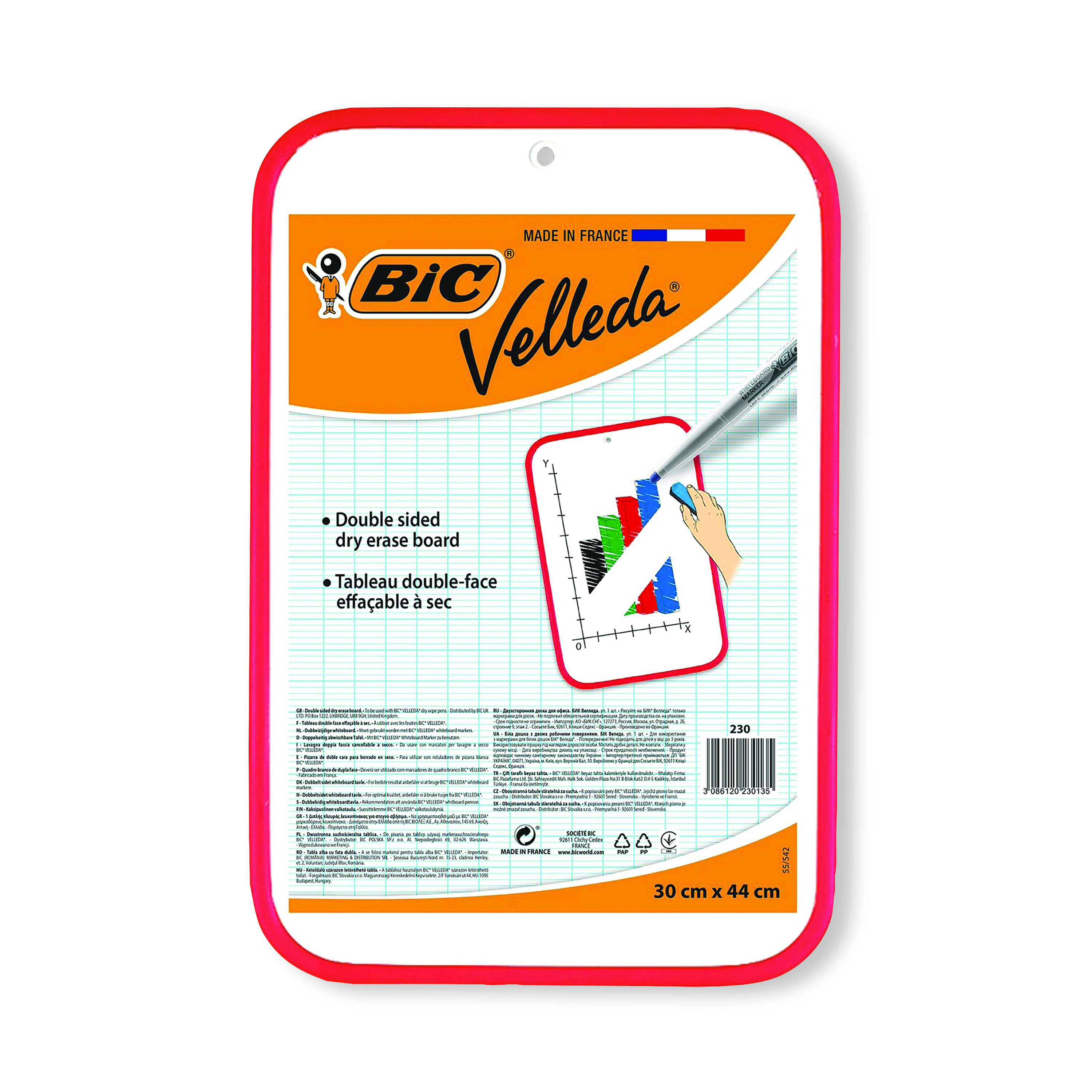 Bic+Velleda+Dry+Wipe+Board+300x440mm+Red+230+812105