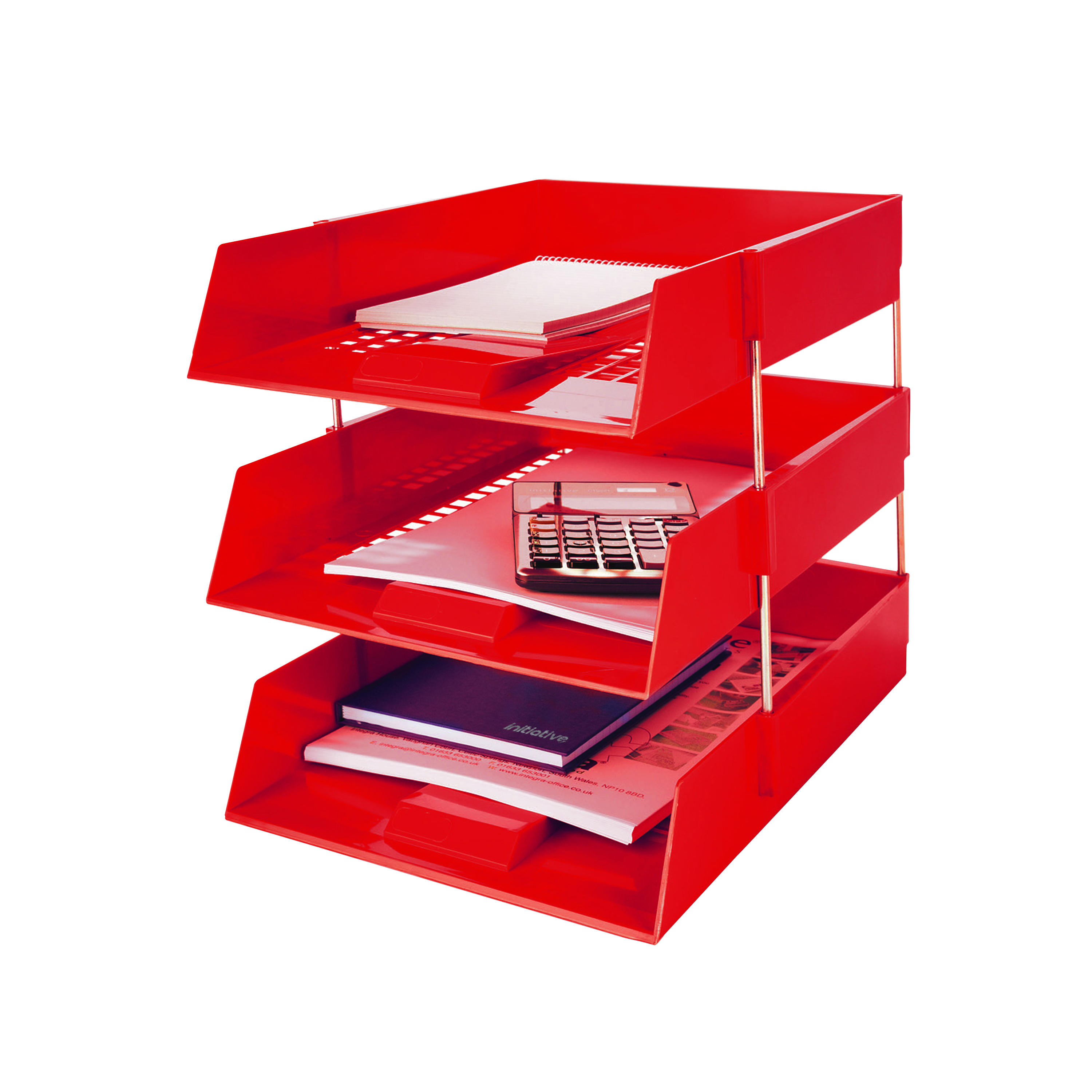 Initiative+Plastic+Letter+Tray+Red+255wx347dx55hmm