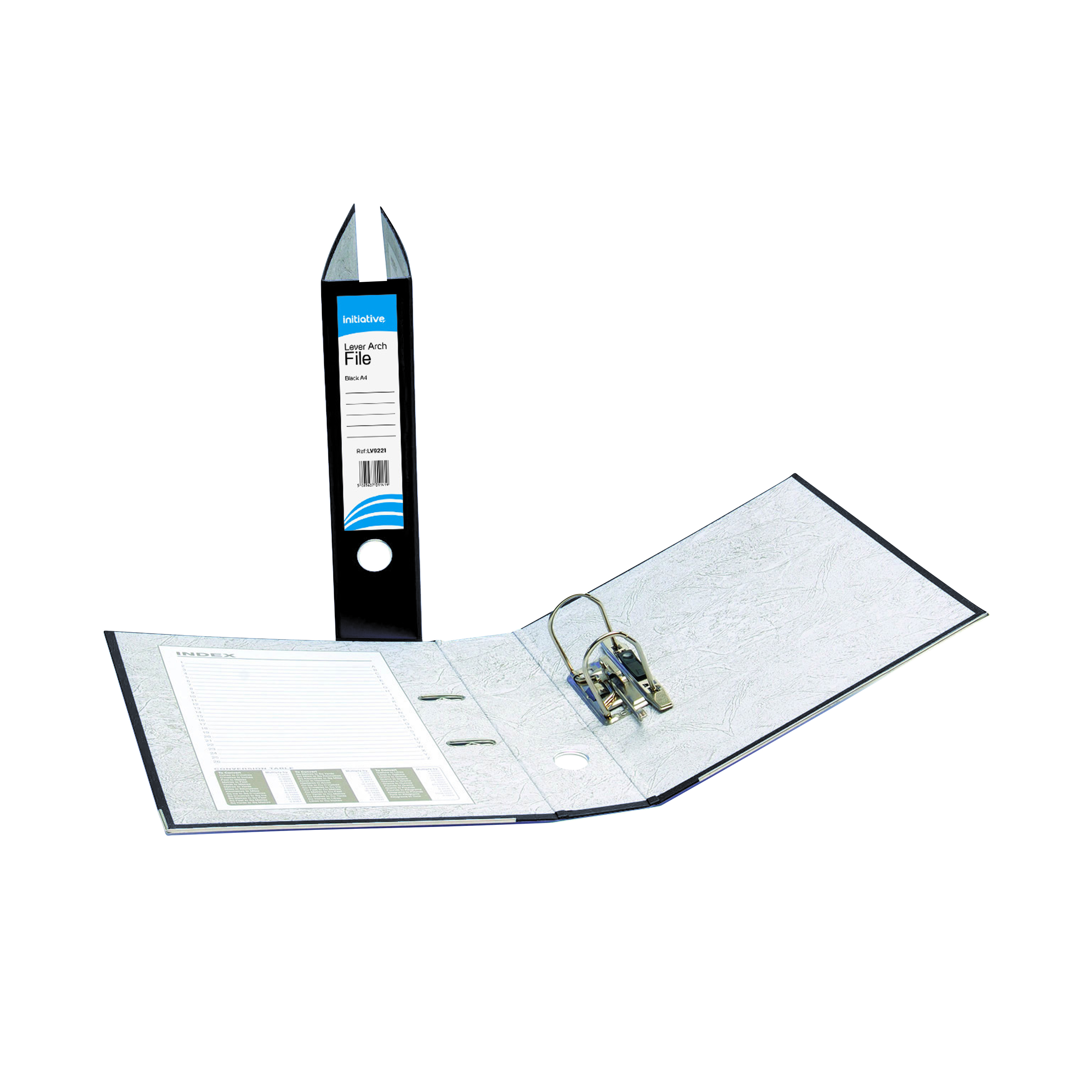 Initiative+Polypropylene+Coated+Board+Lever+Arch+File+A4+70mm+Spine+Black+%2810+Pack%29