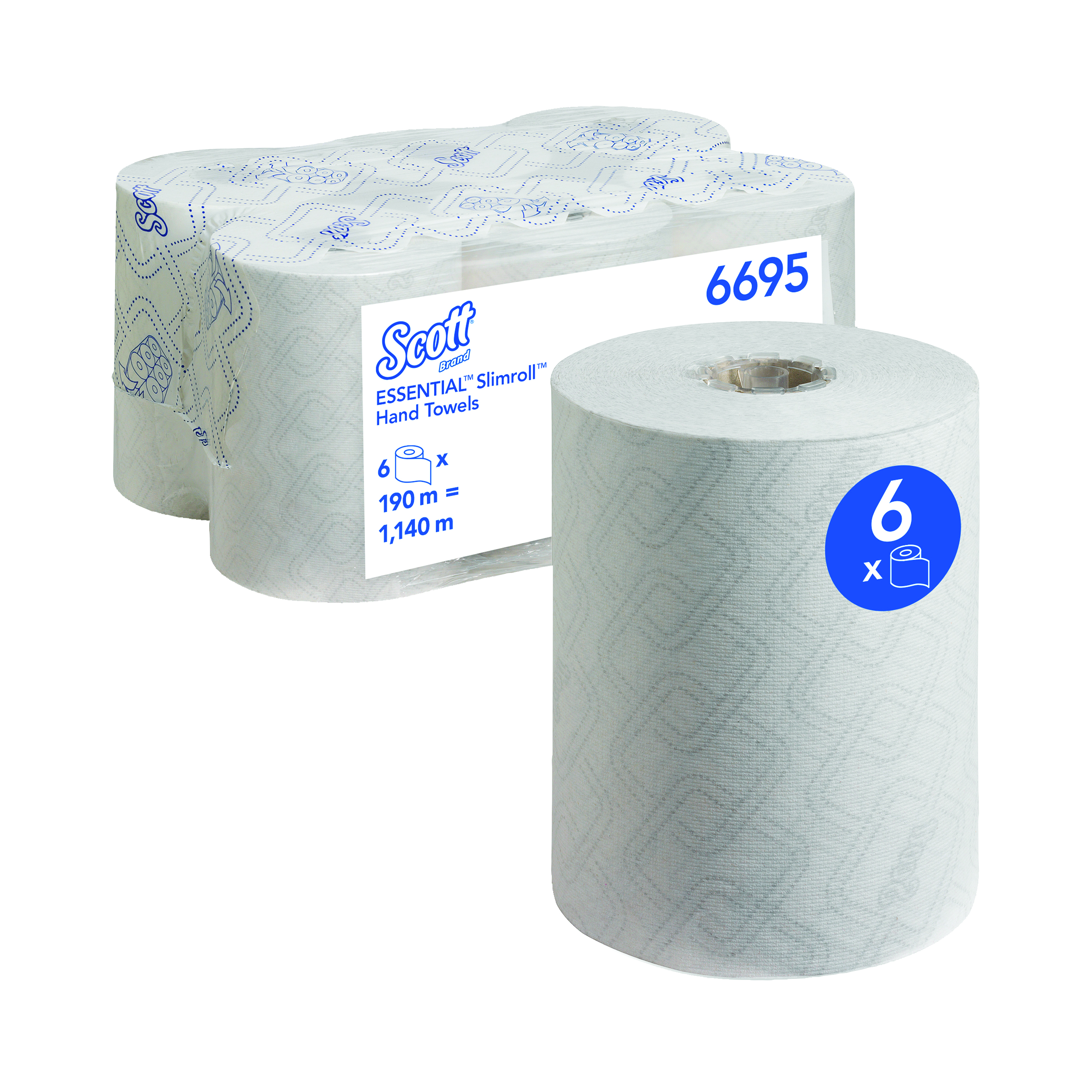 Scott+Essential+Slimroll+Hand+Towel+Roll+White+190m+%286+Pack%29+6695