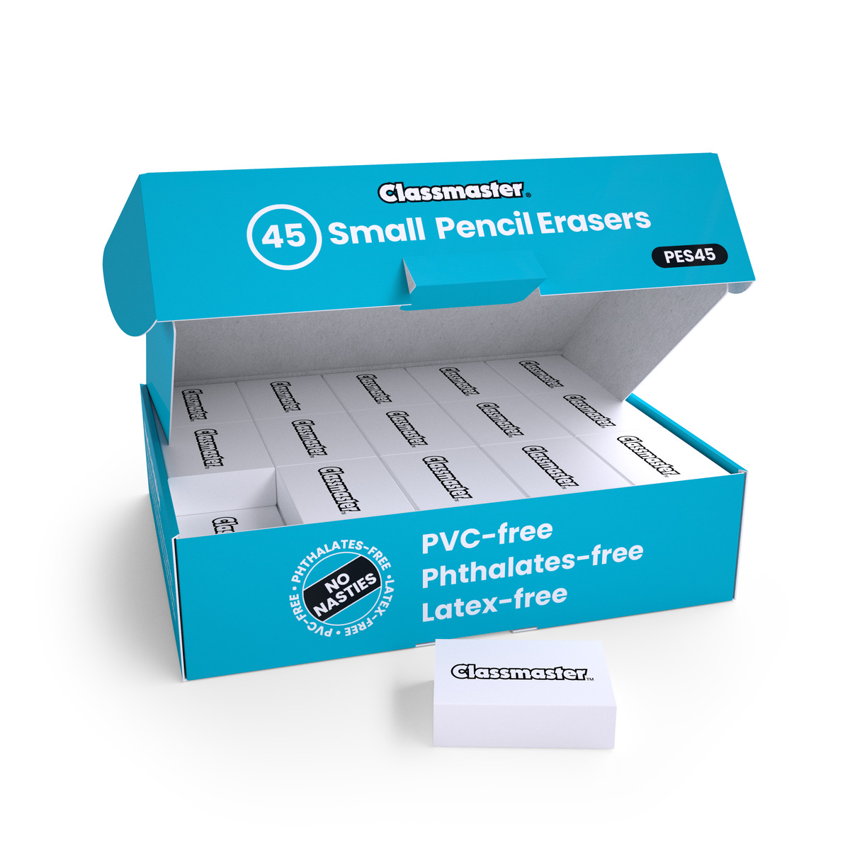 Classmaster+Plastic+Eraser+White+%28Pack+of+45%29+PES45