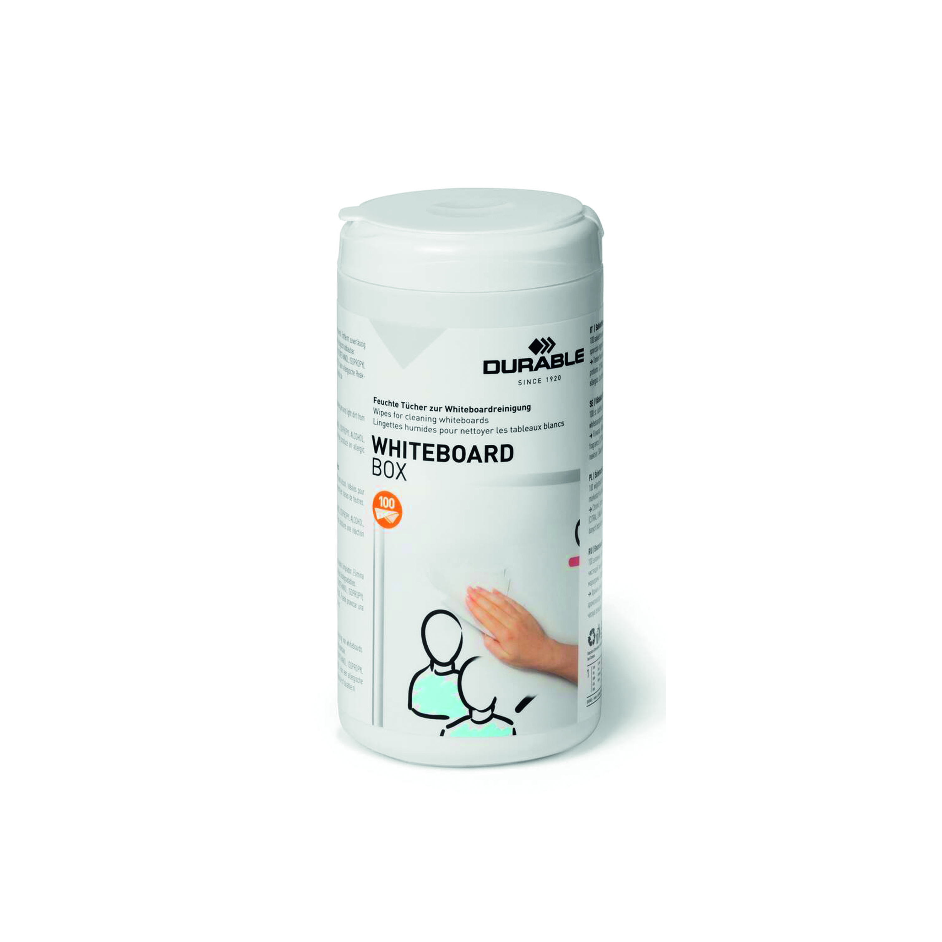 Durable+Whiteboard+Box+Whiteboard+Cleaning+Wipes+Bio-degradable+%28Pack+of+100%29+575902