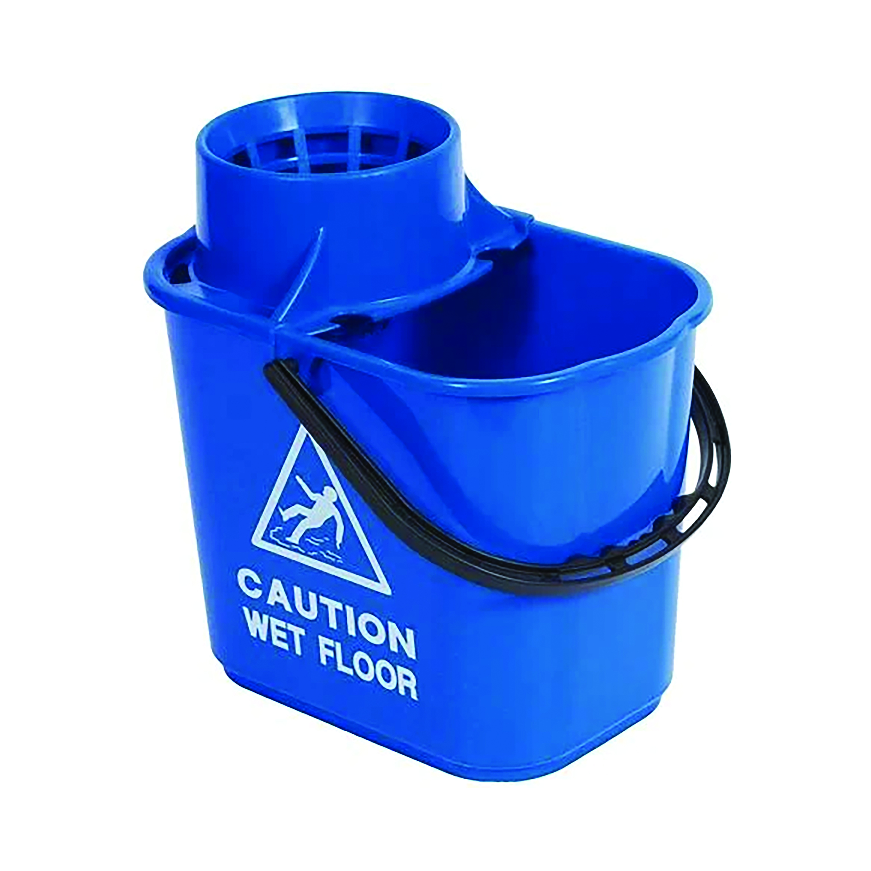 2Work+Plastic+Mop+Bucket+With+Wringer+15+Litre+Blue+CNT00660