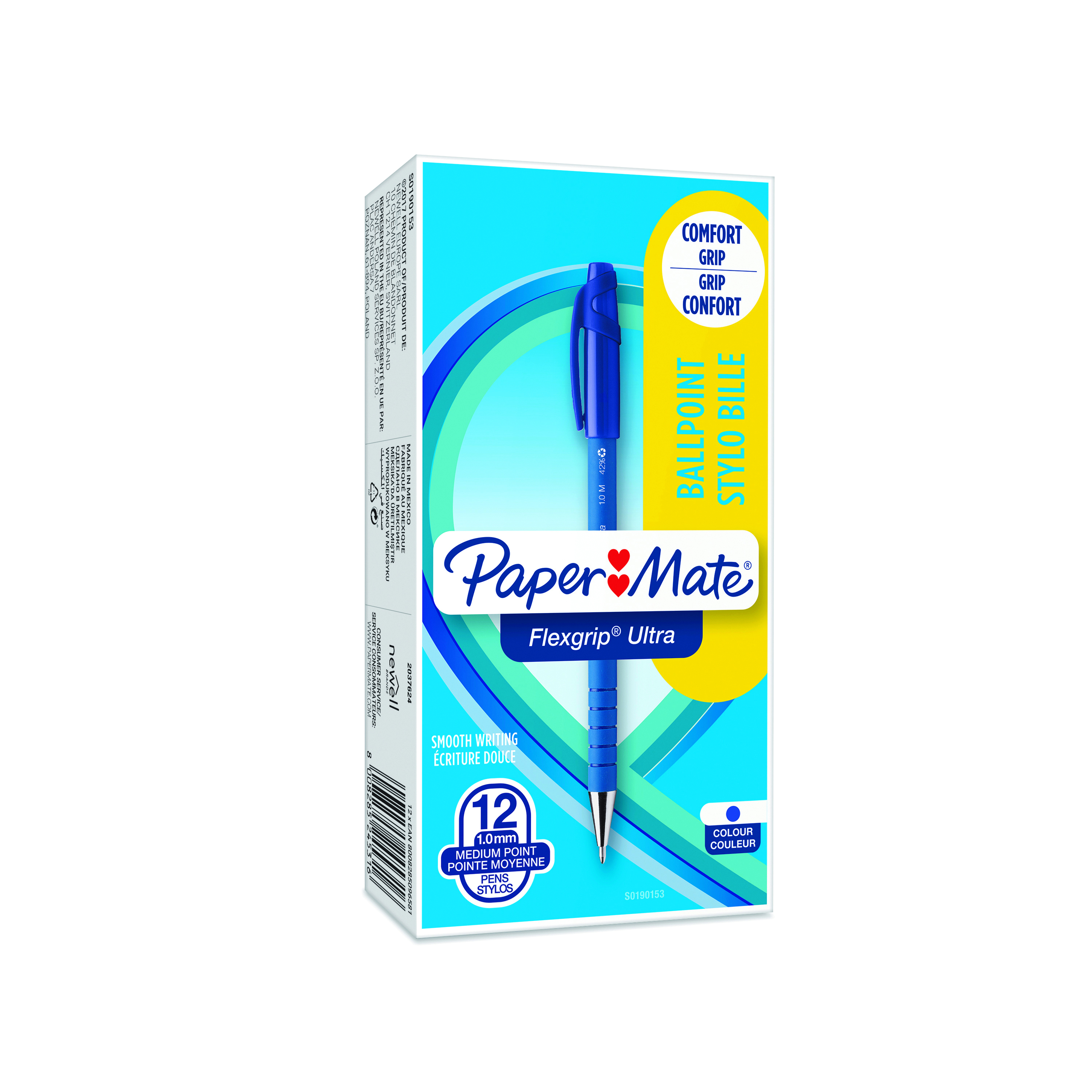 PaperMate+Flexgrip+Ultra+Ballpoint+Pen+Medium+Blue+%28Pack+of+12%29+S0190153