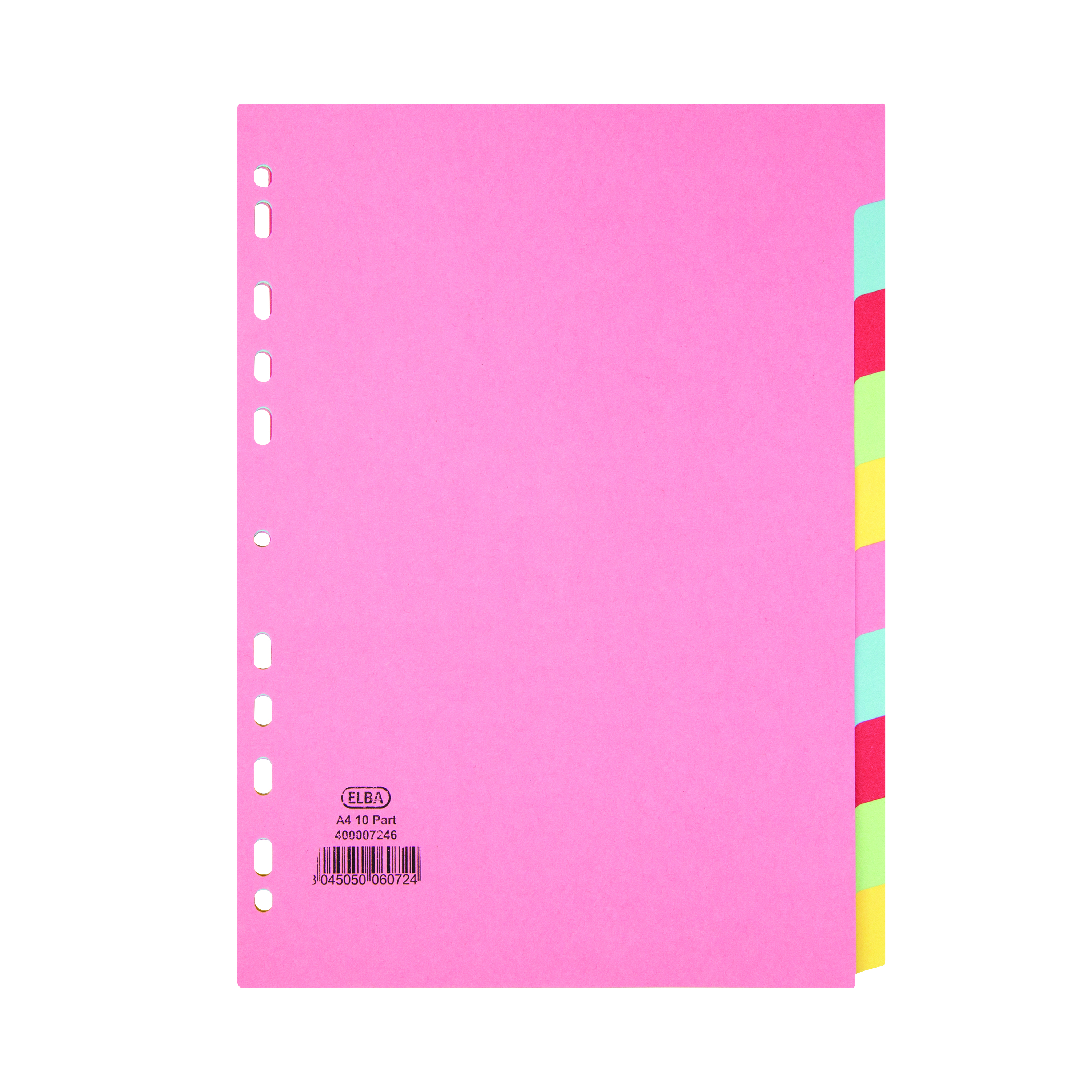 Elba-10+Part+Card+Divider+Recycled+Manilla+A4+Assorted+400007246