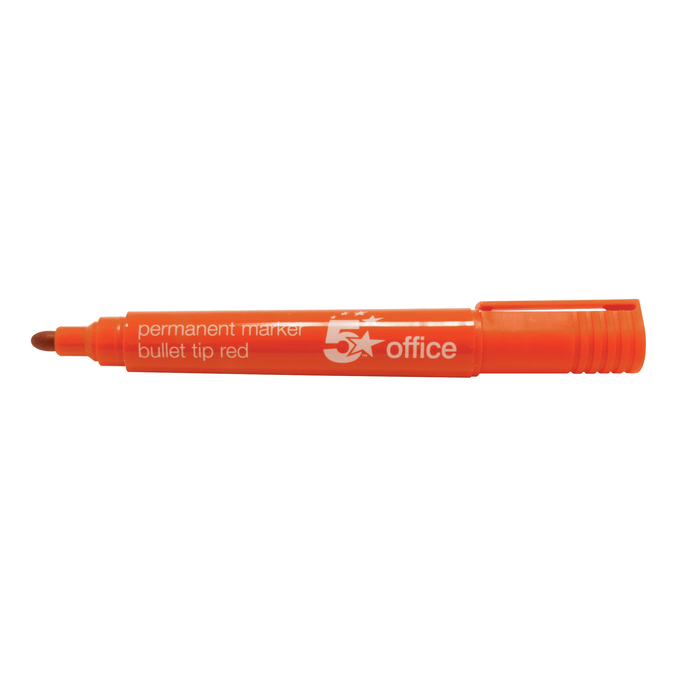 5+Star+Office+Permanent+Marker+Xylene%2FToluene-free+Smear+proof+Bullet+Tip+2mm+Line+Red+%28Pack+of+12%29