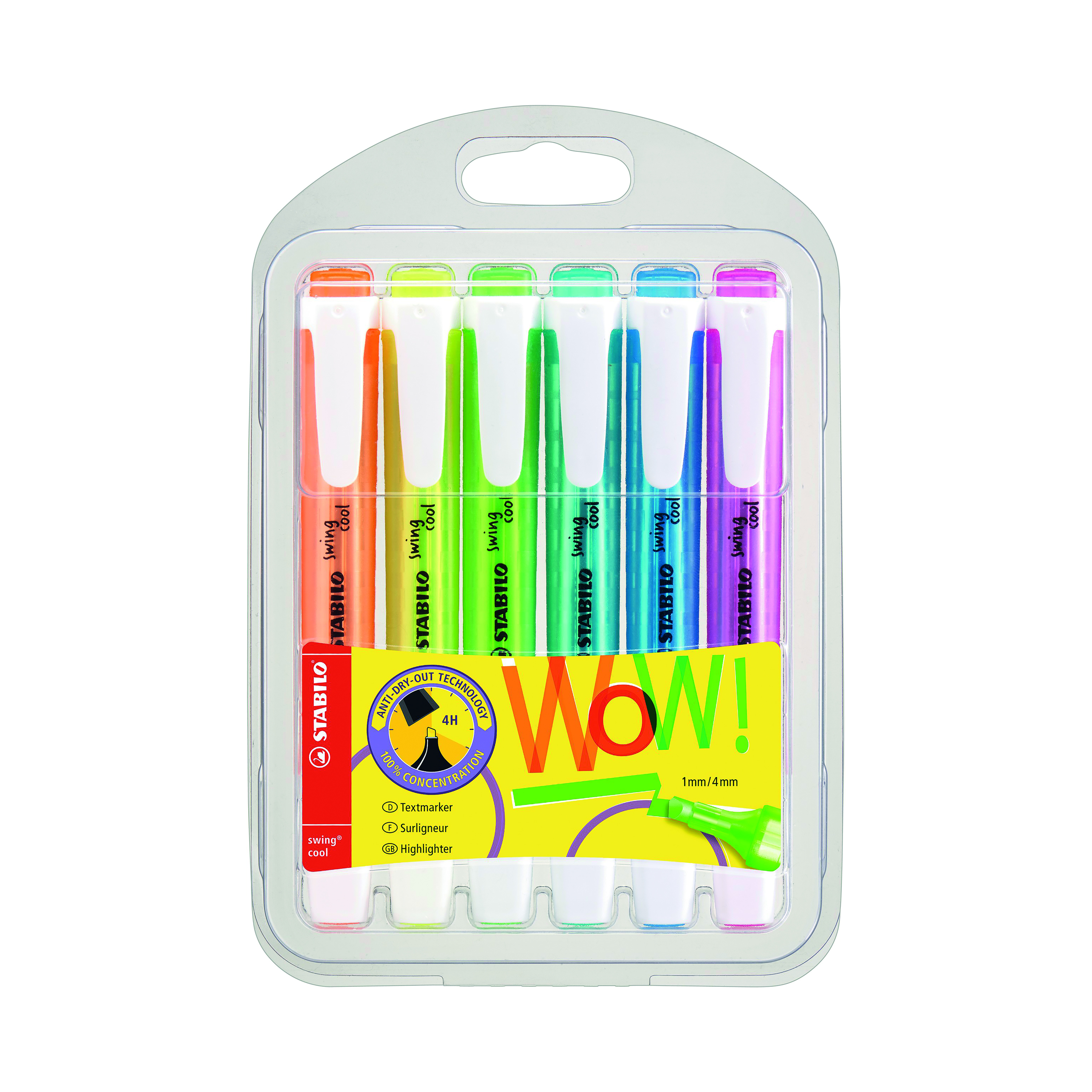 Stabilo+Swing+Cool+Highlighter+Wallet+Assorted+%28Pack+of+6%29+275%2F6-3
