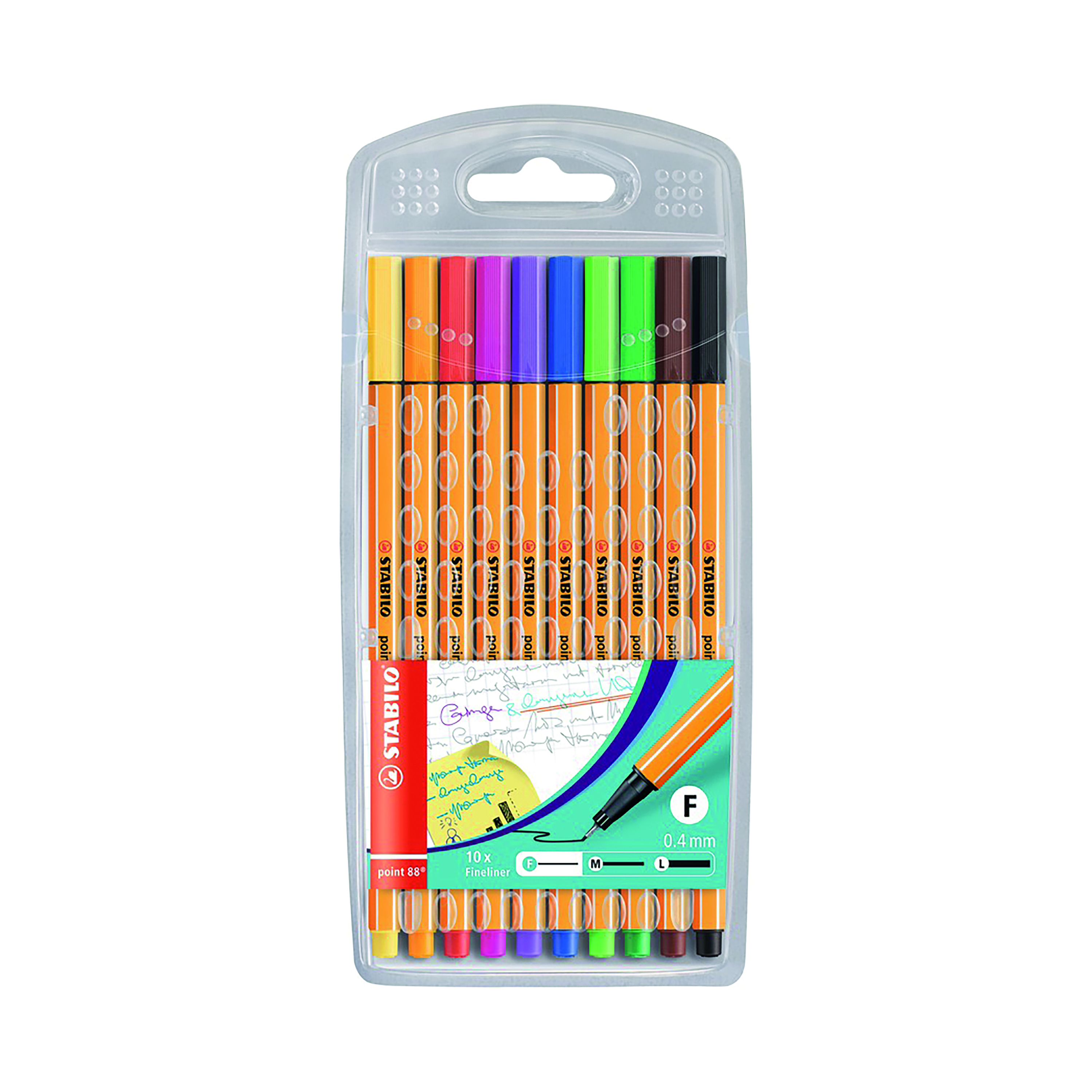 Stabilo+Point+88+Fineliner+Pen+Wallet+Assorted+%28Pack+of+10%29+8810
