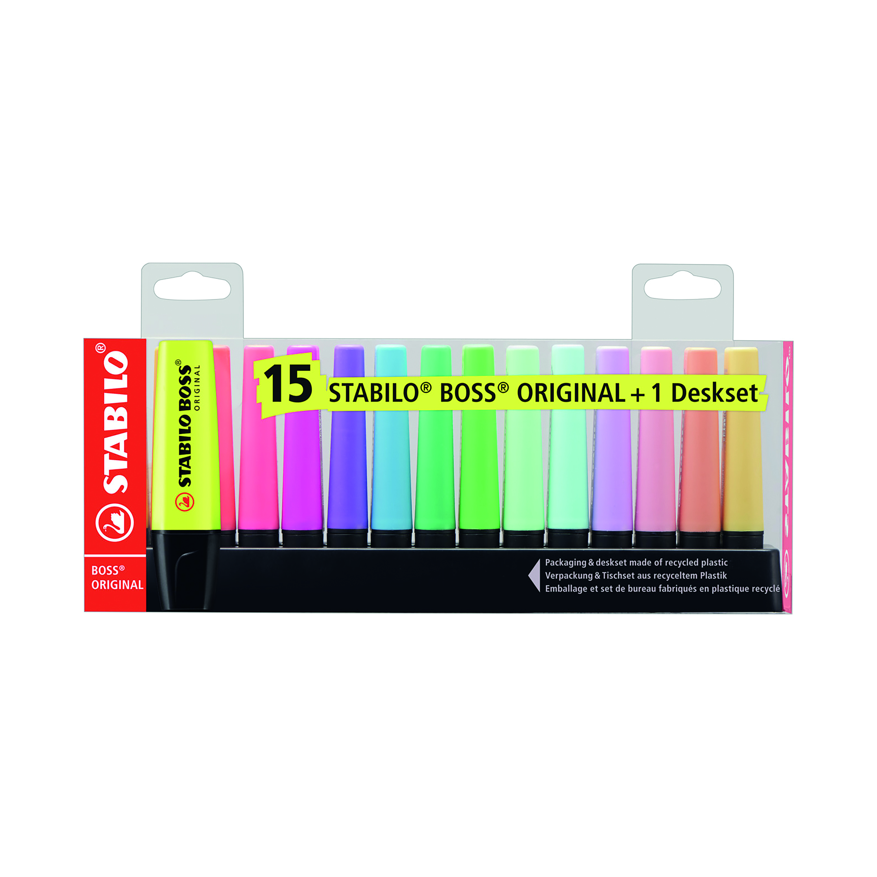 Stabilo+Boss+Original+Highlighter+Desk+Set+Assorted+%28Pack+of+15%29+1868221