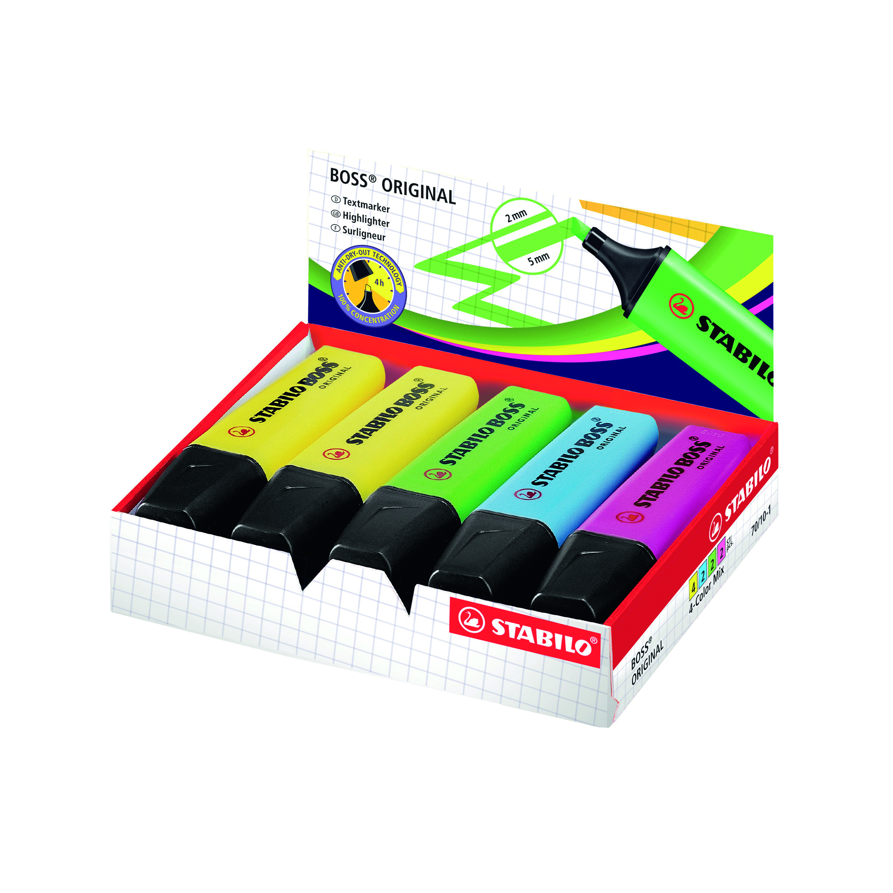 Stabilo+Boss+Original+Highlighter+Assorted+%28Pack+of+10%29+70%2F10-1
