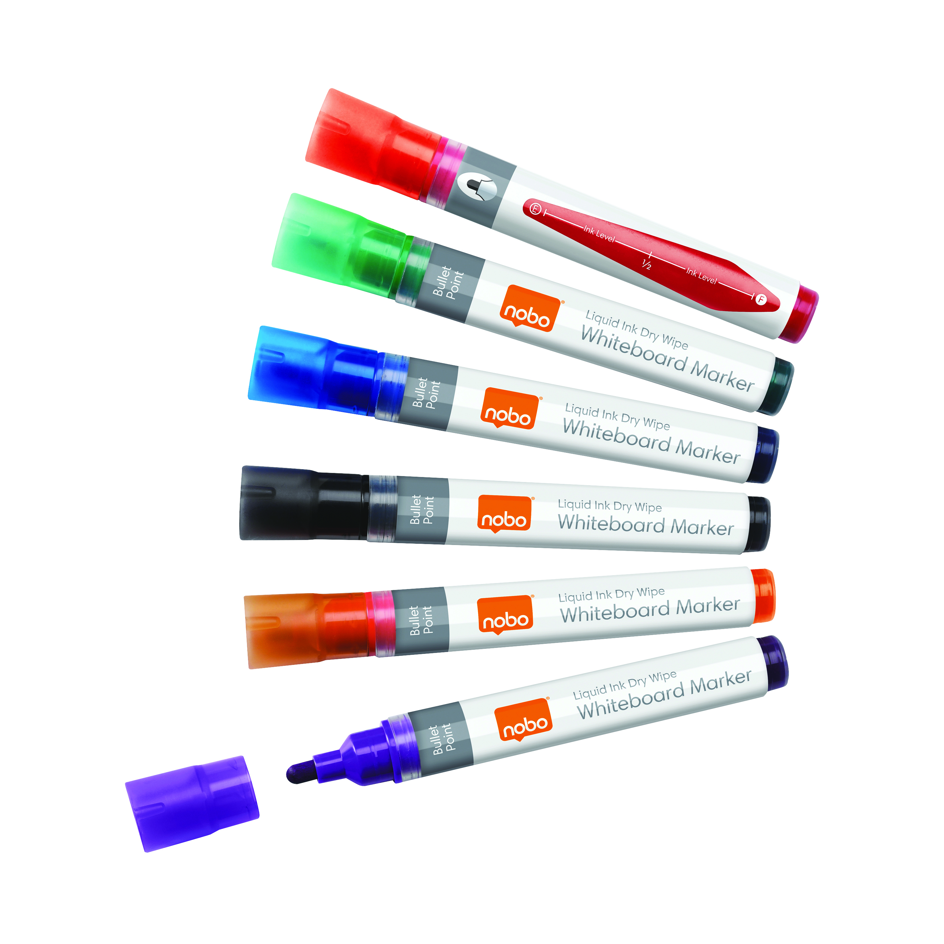 Nobo+Liquid+Ink+Drywipe+Marker+Assorted+%286+Pack%29+1901077