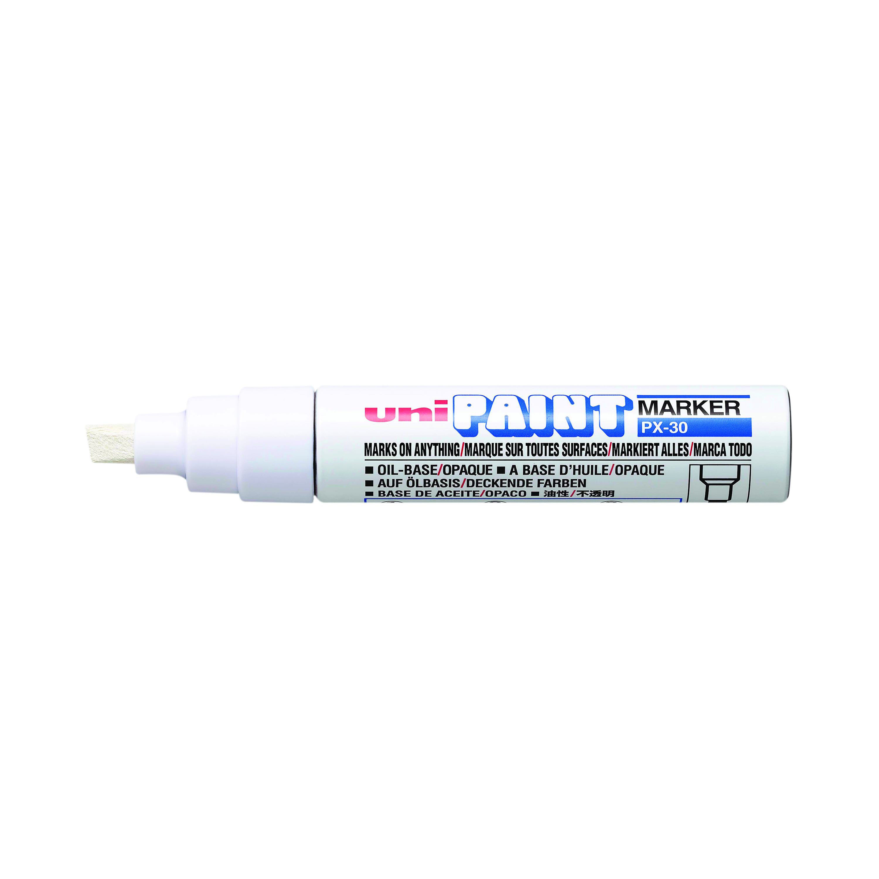 Unipaint+PX-30+Paint+Marker+Broad+Chisel+White+%286+Pack%29+151183000