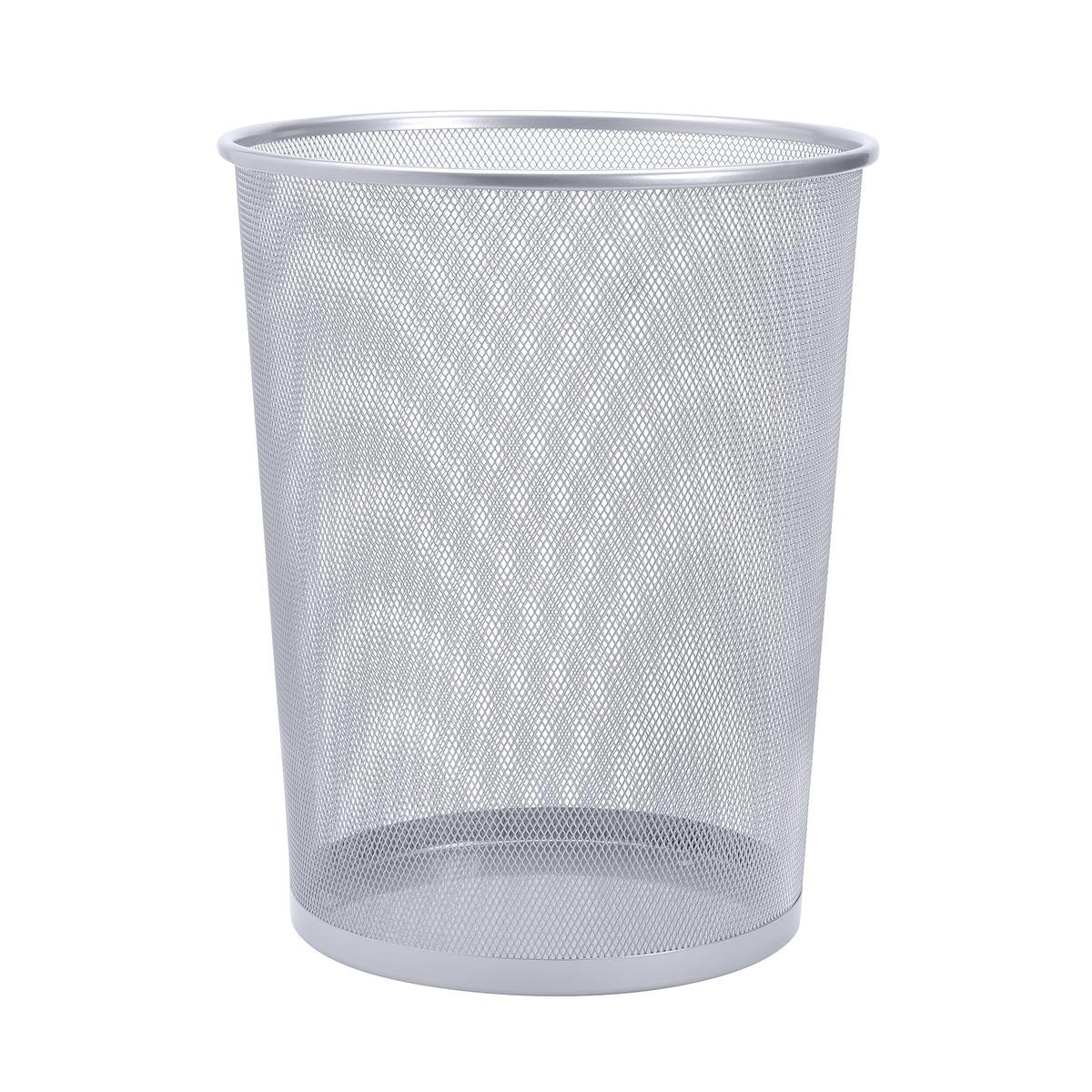 5+Star+Office+Mesh+Waste+Bin+Lightweight+Sturdy+Scratch+Resistant+20+Litre+305x345mm+Silver