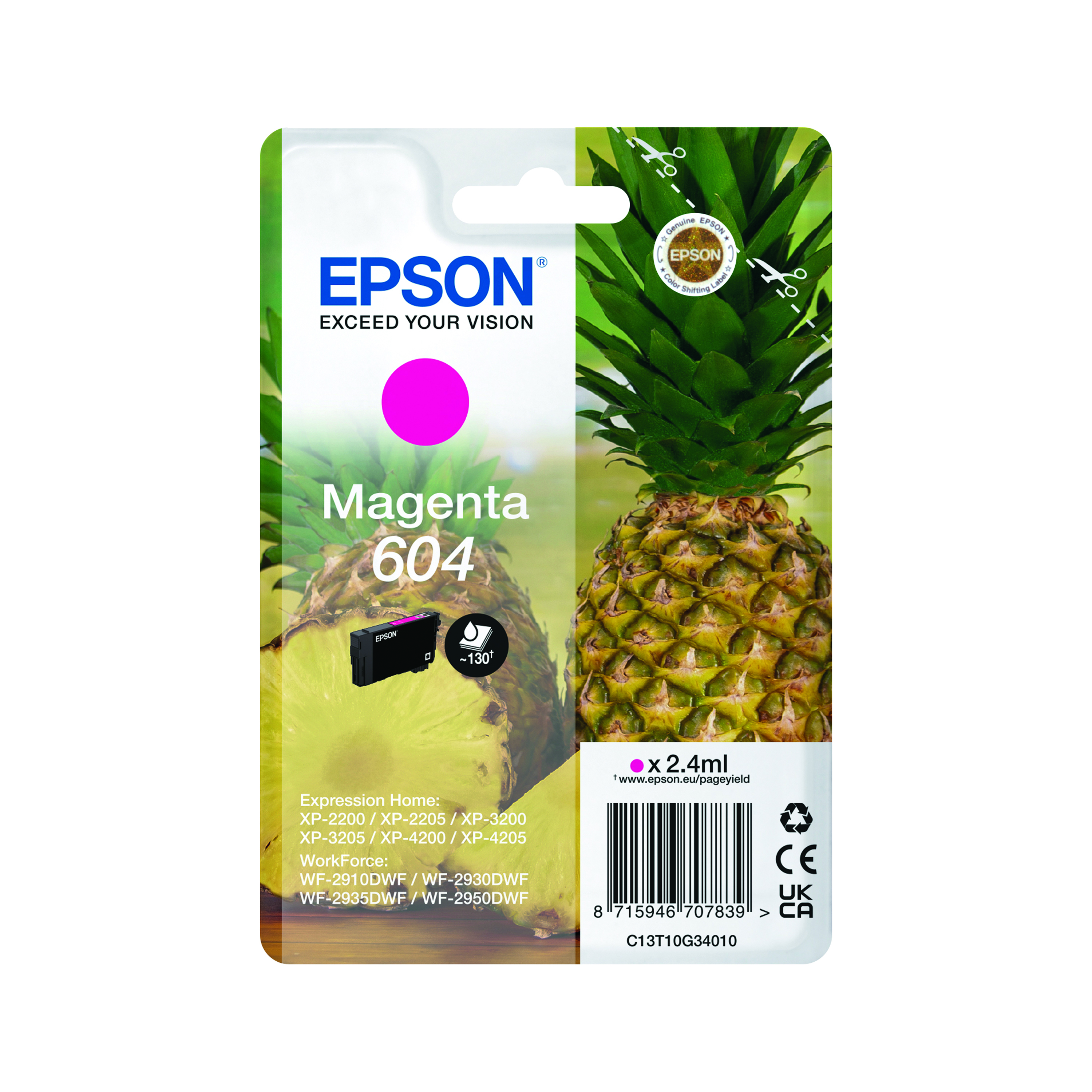 Epson+604+Pineapple+Ink+Cartridge+Magenta+C13T10G34010