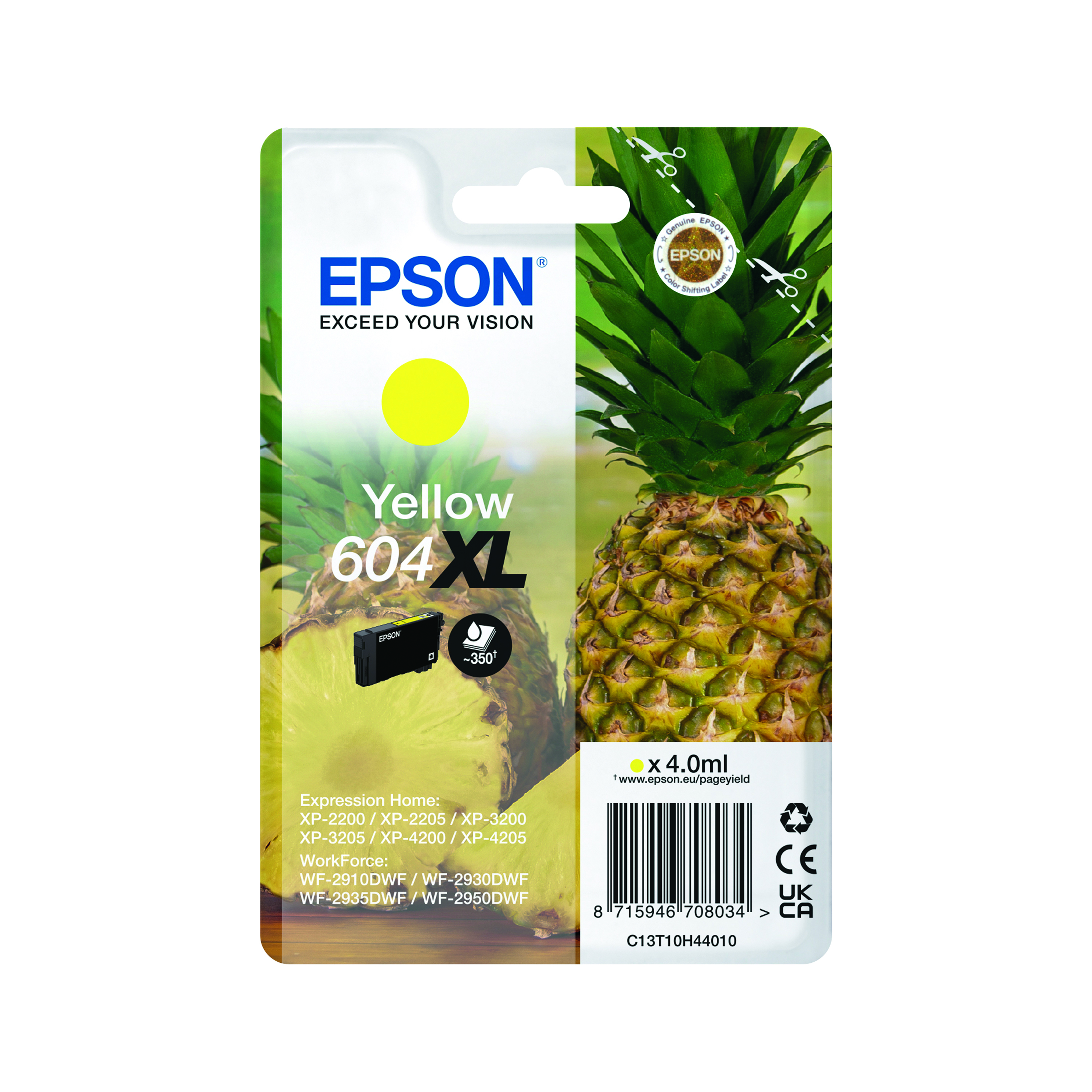 Epson+604XL+Pineapple+Ink+Cartridge+High+Yield+Yellow+C13T10H44010