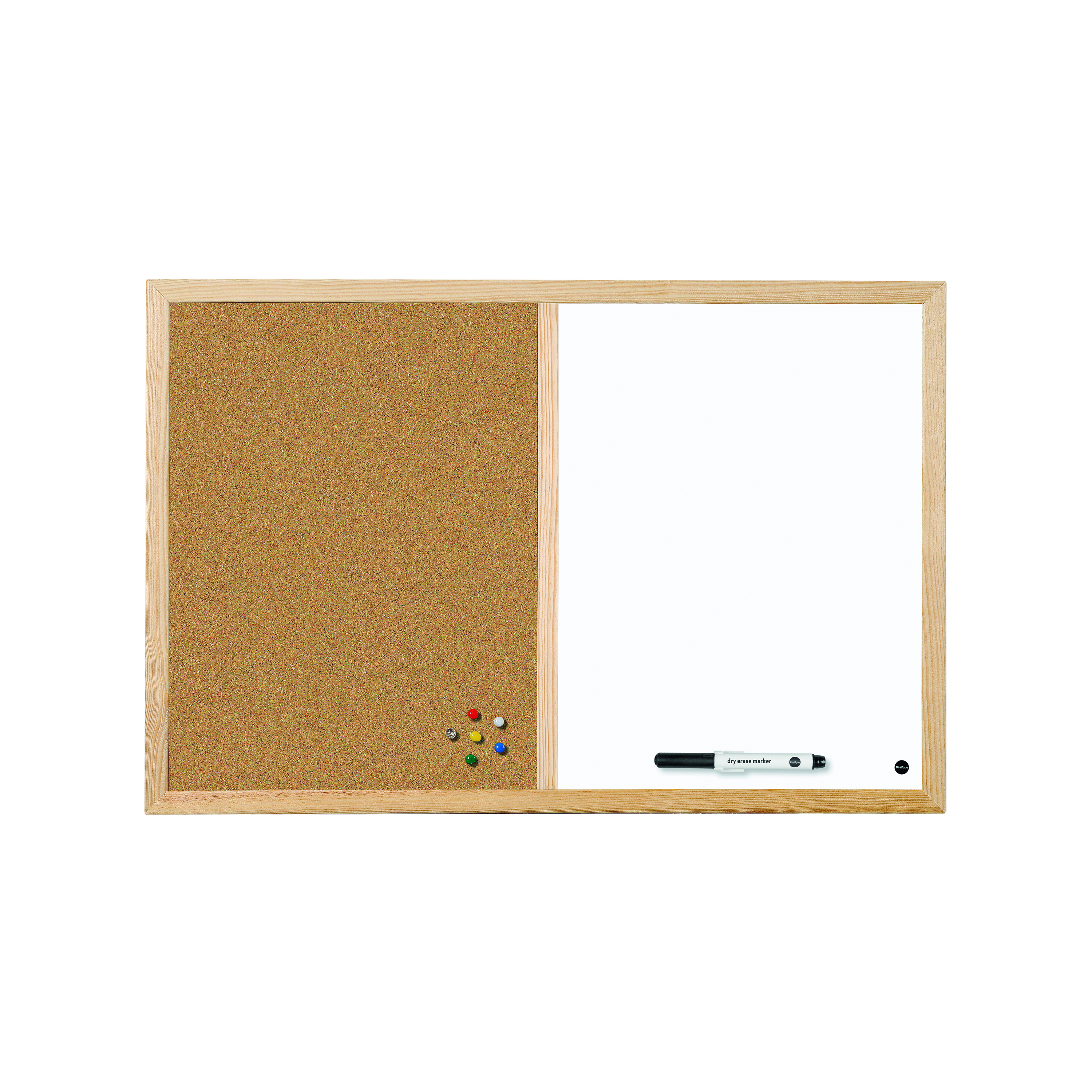 Bi-Office+Cork+and+Drywipe+Combination+Board+900x600mm+MX07001010