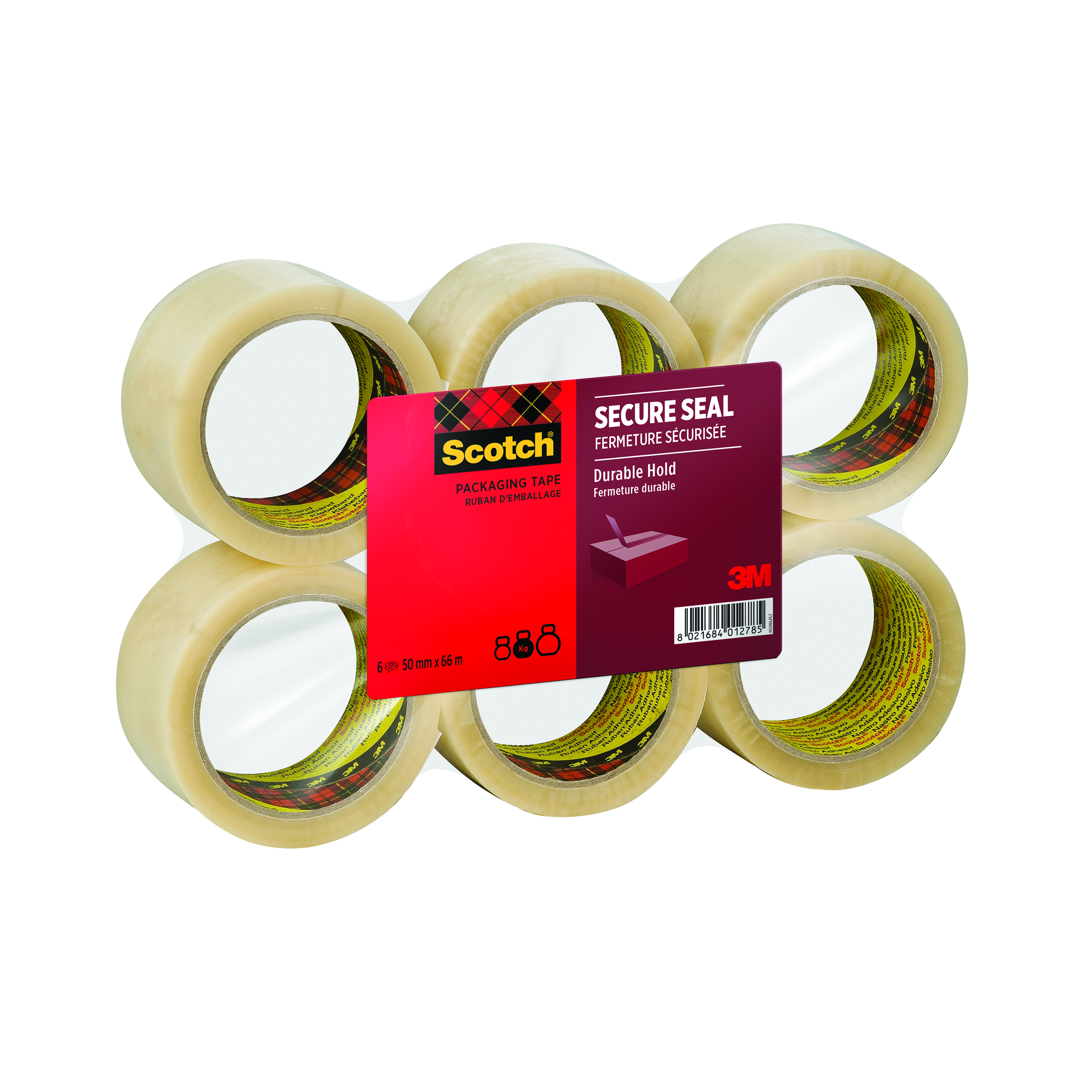 Scotch+Secure+Seal+Packaging+Tape+50mmx66m+Transparent+%28Pack+of+6%29+H5066F6T