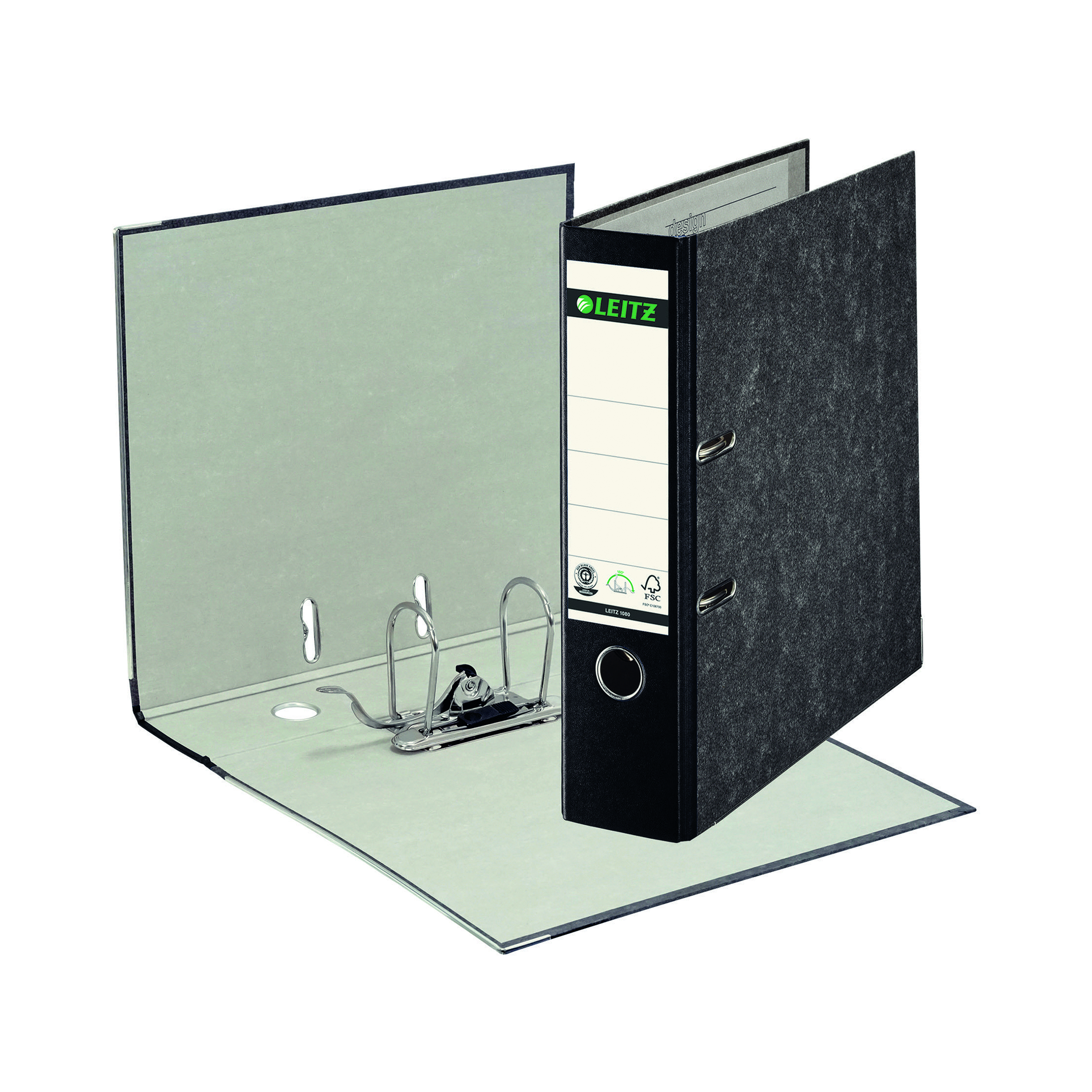 Leitz+180+Lever+Arch+File+80mm+Board+A4+Black+%28Pack+of+10%29+1080-10-95