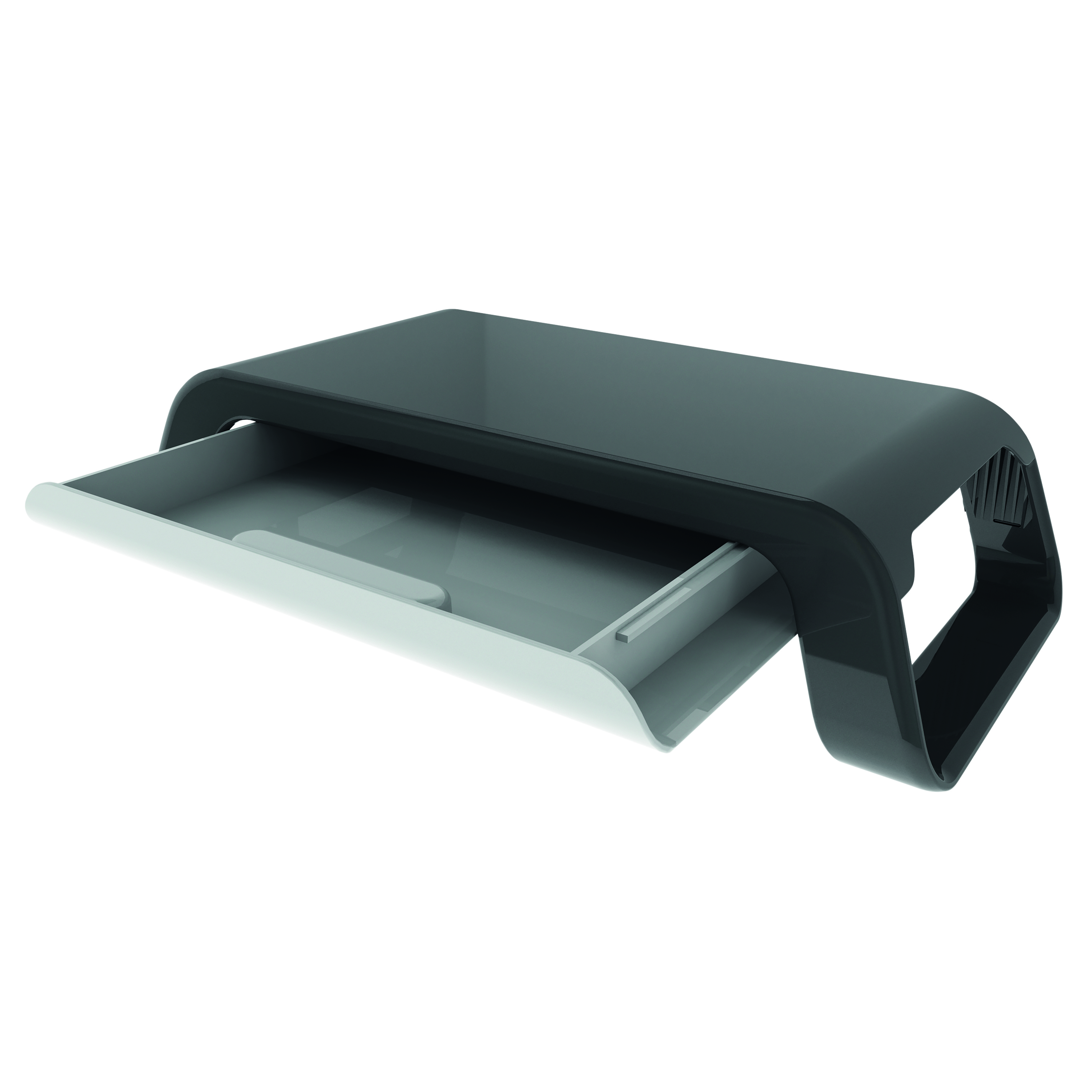 Contour+Ergonomics+Monitor+Stand+with+Drawer+Black+CE05539