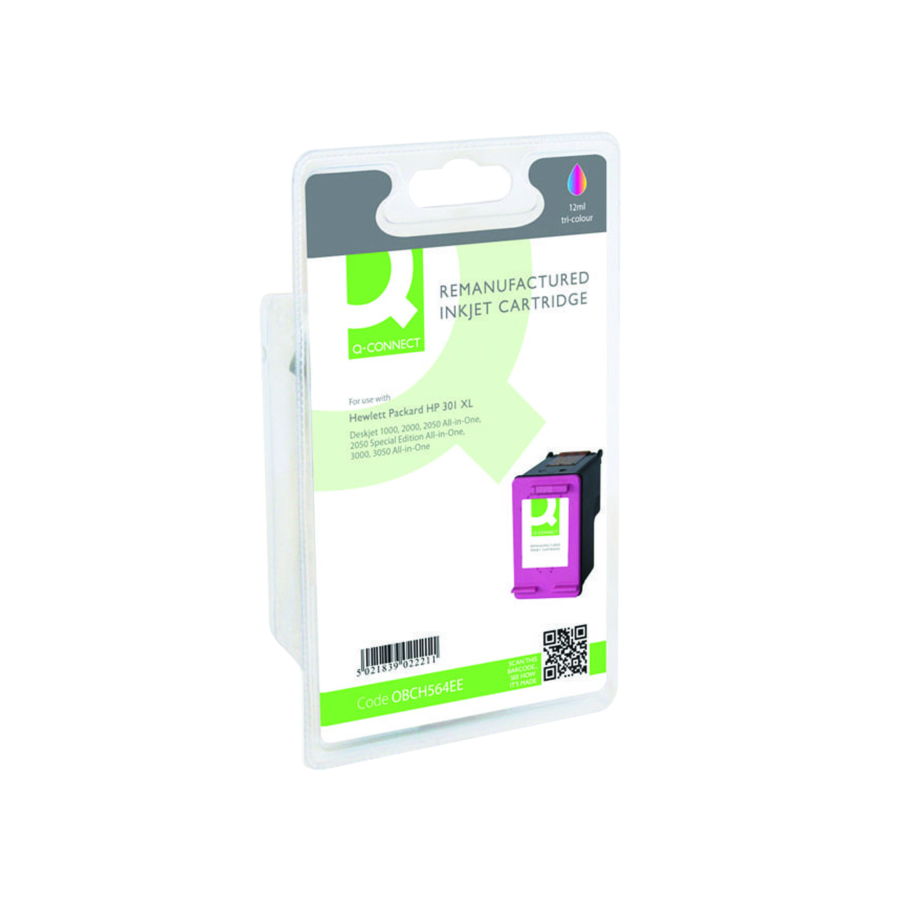 Q-Connect+Remanufactured+Inkjet+Cartridge+Tri-colour+For+HP+CH564EE+CH564EE-COMP