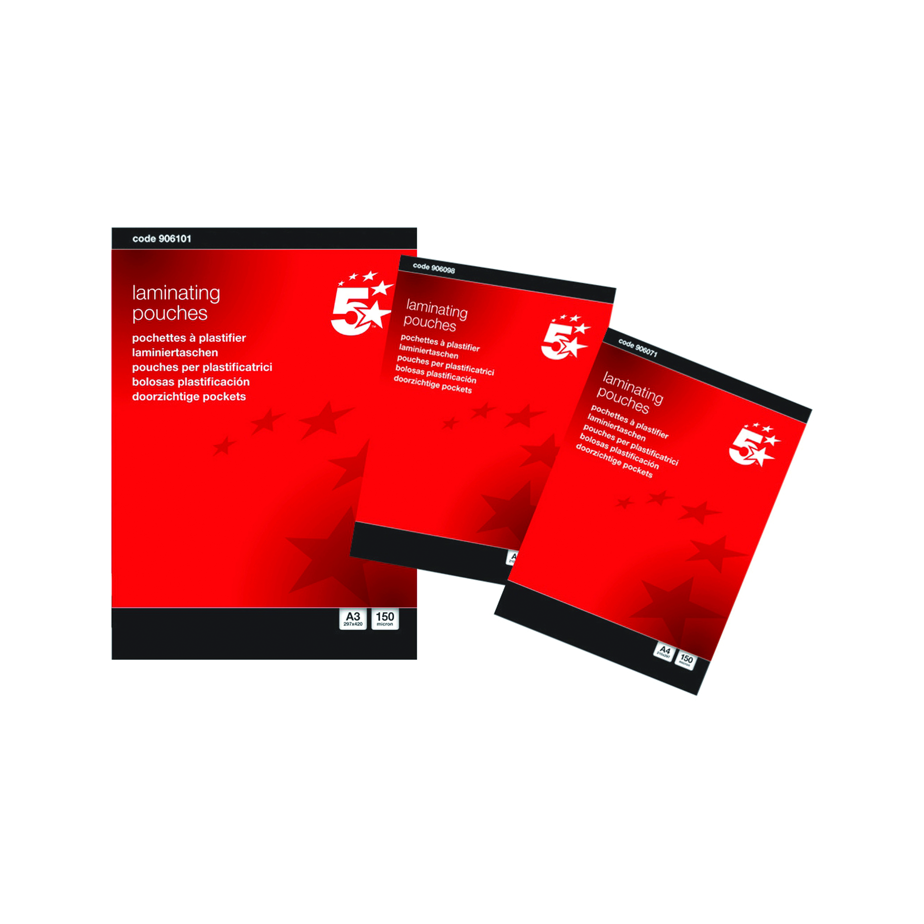 5+Star+Office+Laminating+Pouches+150+Micron+A4+Gloss+%28Pack+of+100%29