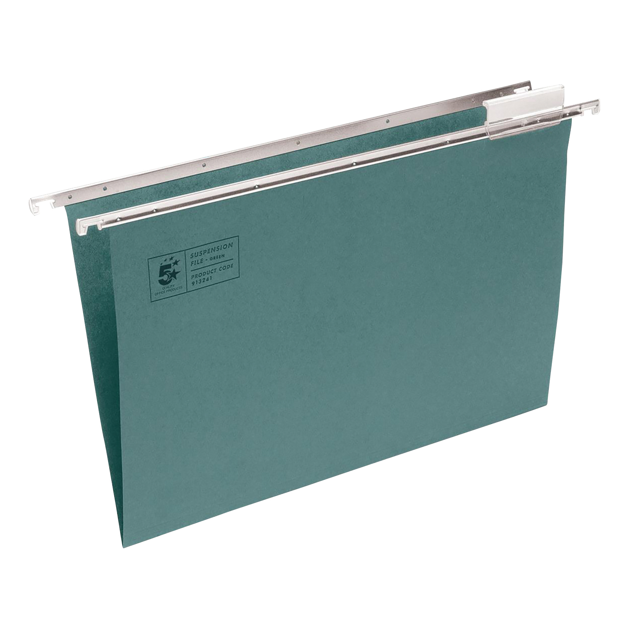 5+Star+Office+Suspension+File+with+Tabs+and+Inserts+Manilla+15mm+V-base+180gsm+A4+Green+%28Pack+of+50%29