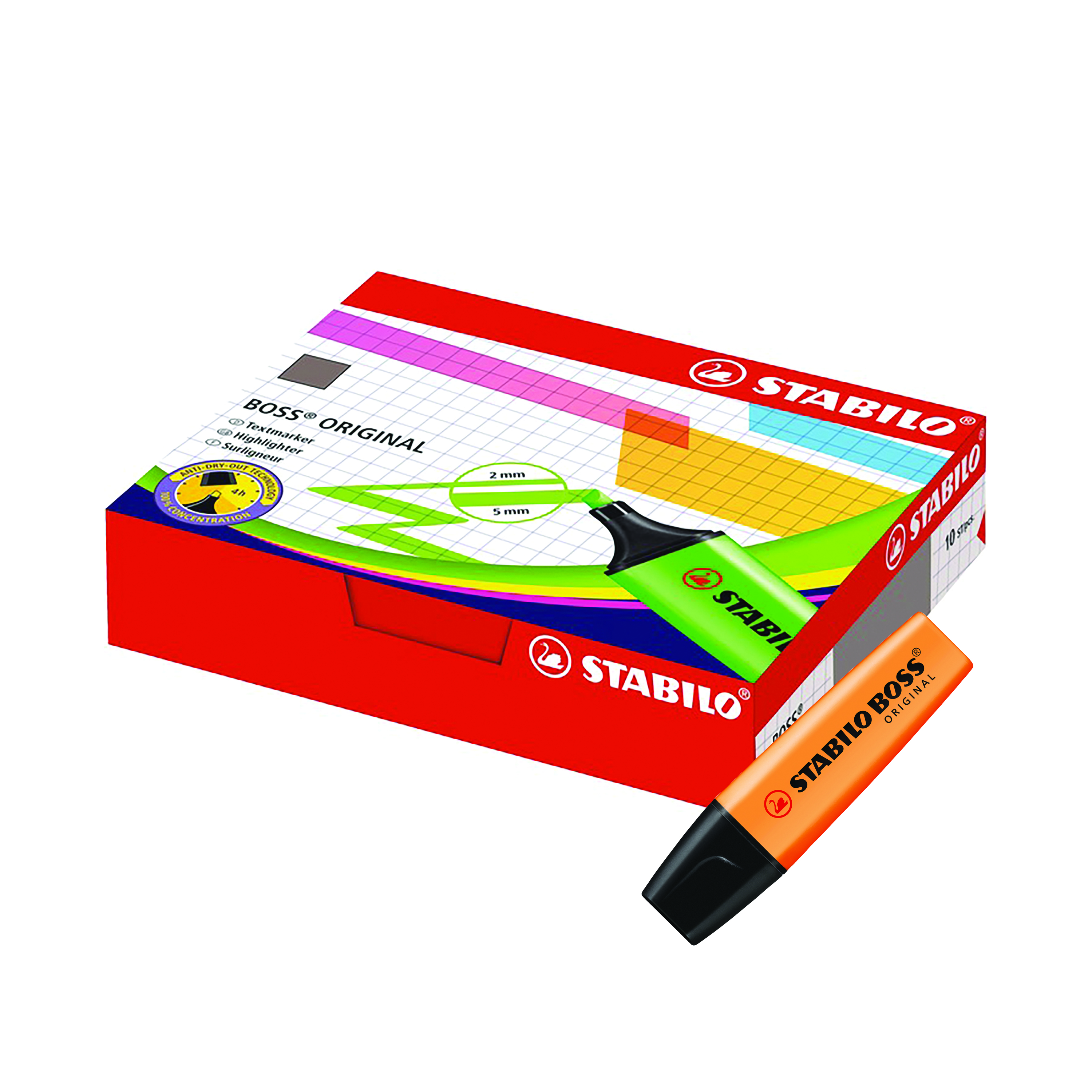 Stabilo+Boss+Original+Highlighter+Orange+%28Pack+of+10%29+70%2F54%2F10