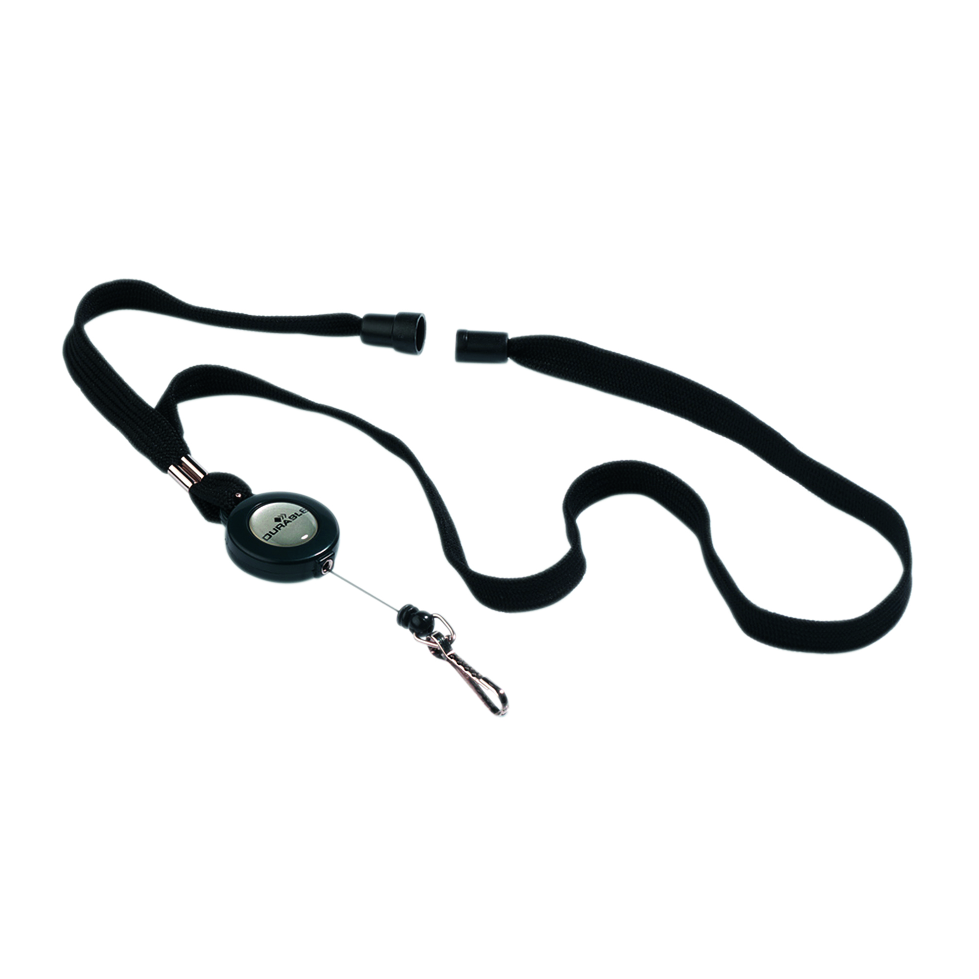 Durable+Soft+Breakaway+Lanyard+with+Retractable+Badge+Reel+Black+%28Pack+of+10%29+8223%2F01