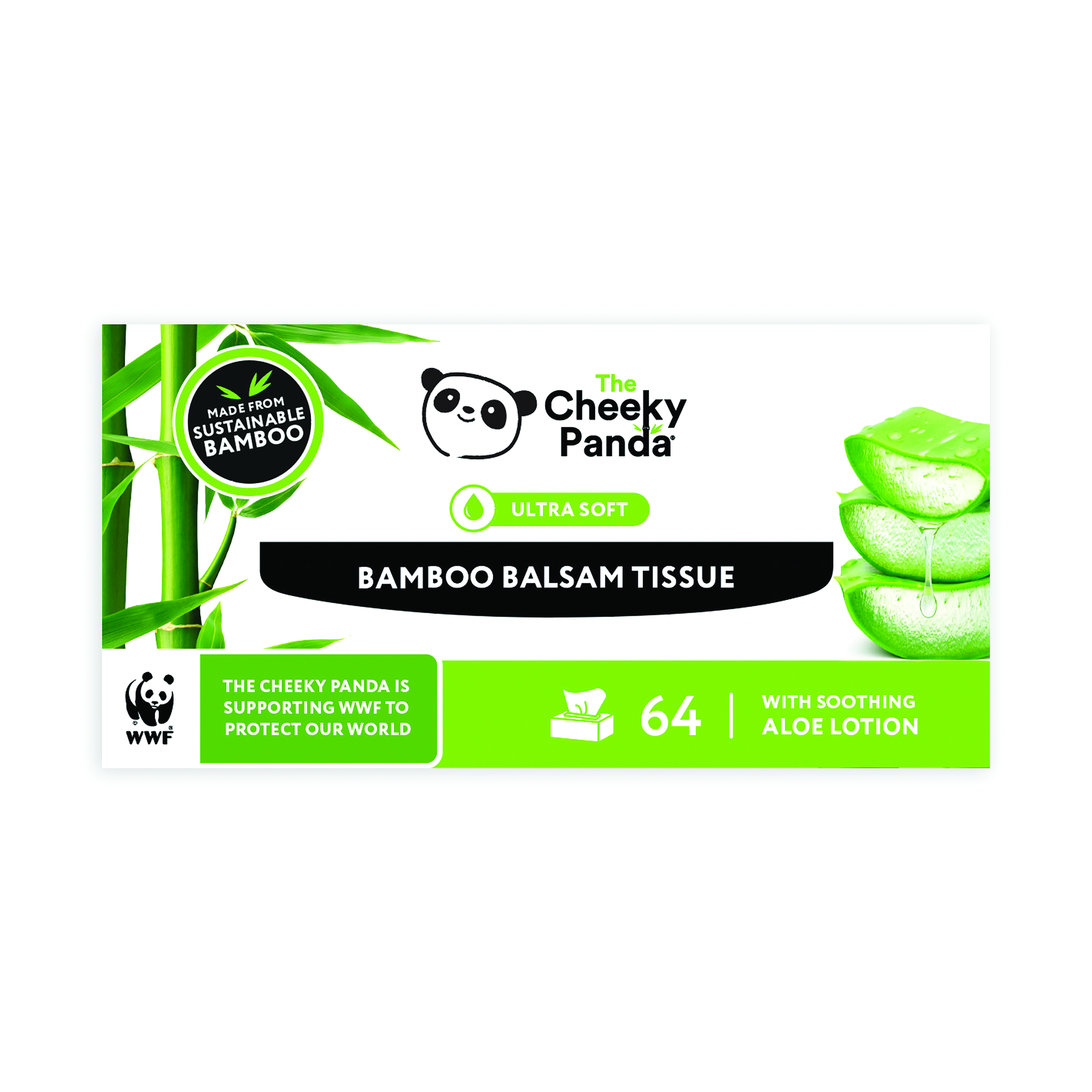 Cheeky+Panda+Bamboo+Balsam+Tissues+64+wipes+%28Pack+of+12%29+BALSTX12