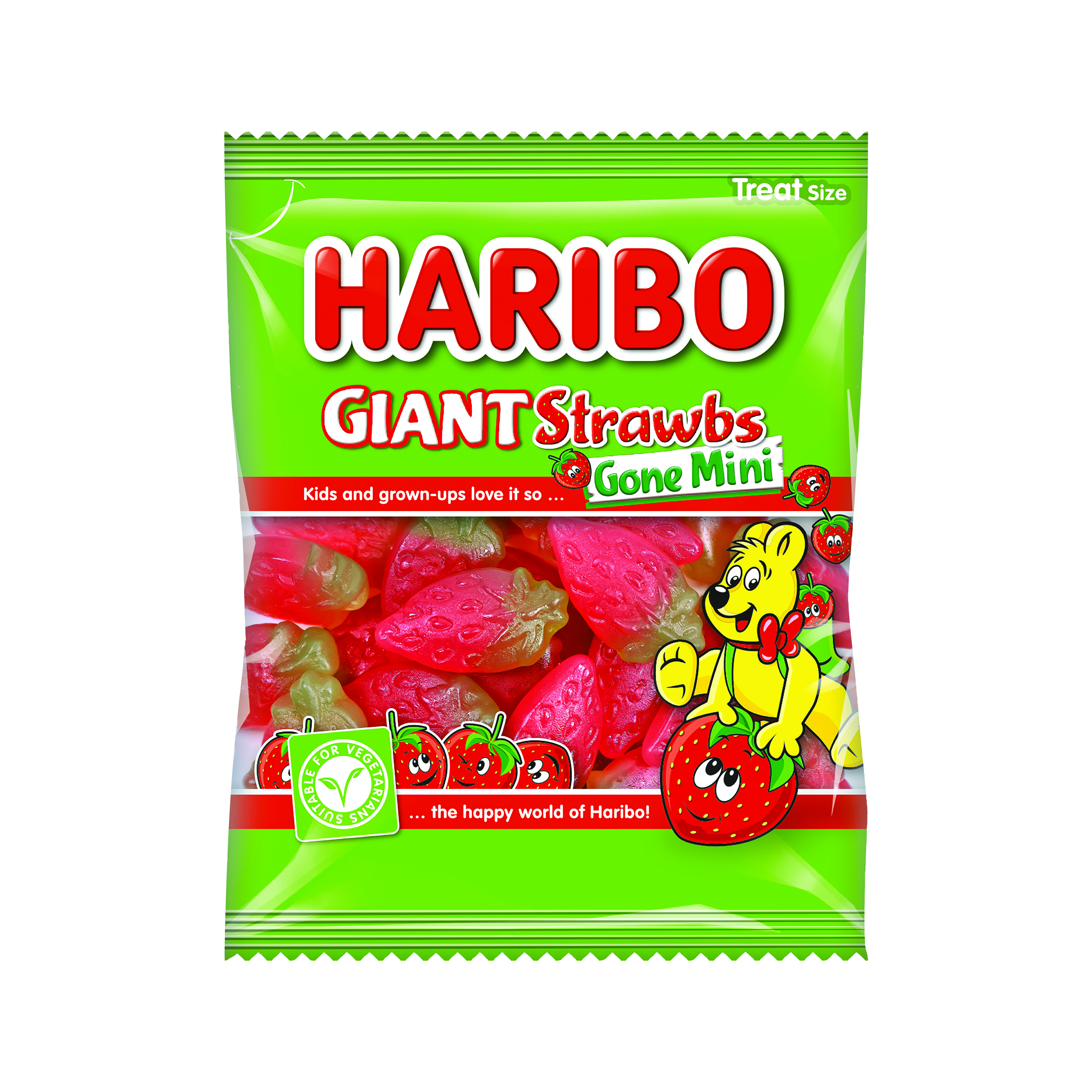 Haribo+Strawbs+Gone+Mini+Bags+16g+%28Pack+of+100%29+6954