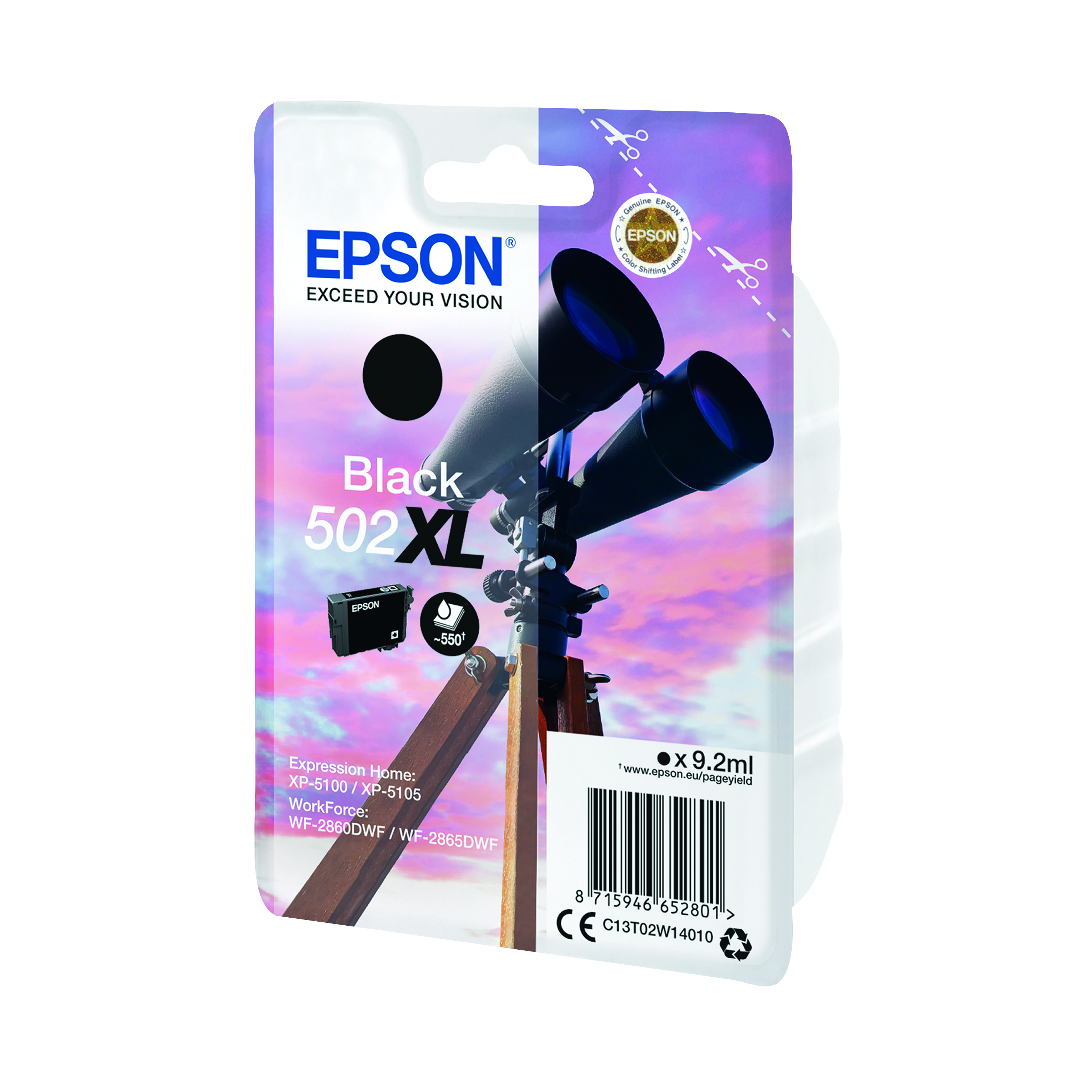 Epson+502XL+Binoculars+Ink+Cartridge+High+Yield+Black+C13T02W14010