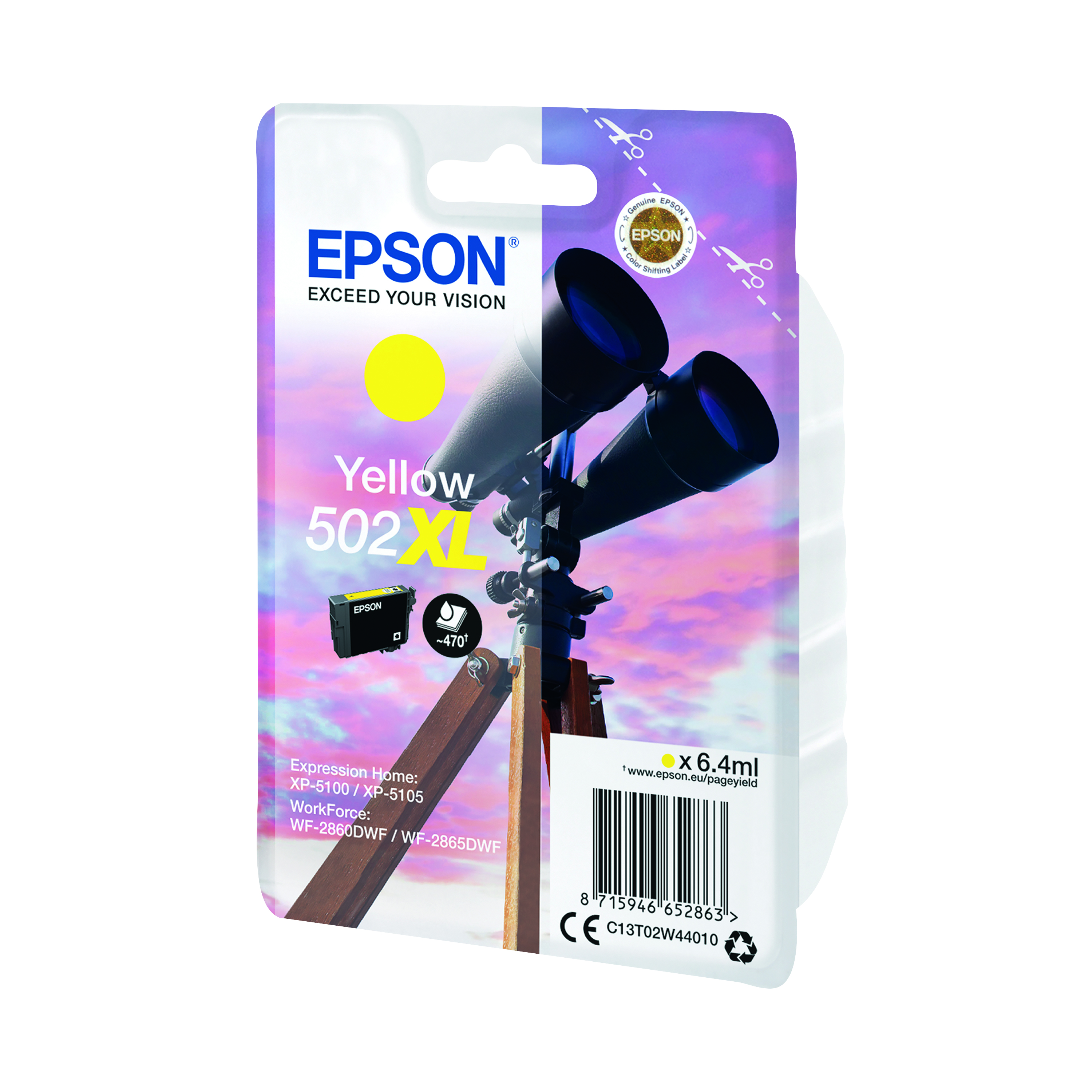 Epson+502XL+Binoculars+Ink+Cartridge+High+Yield+Yellow+C13T02W44010