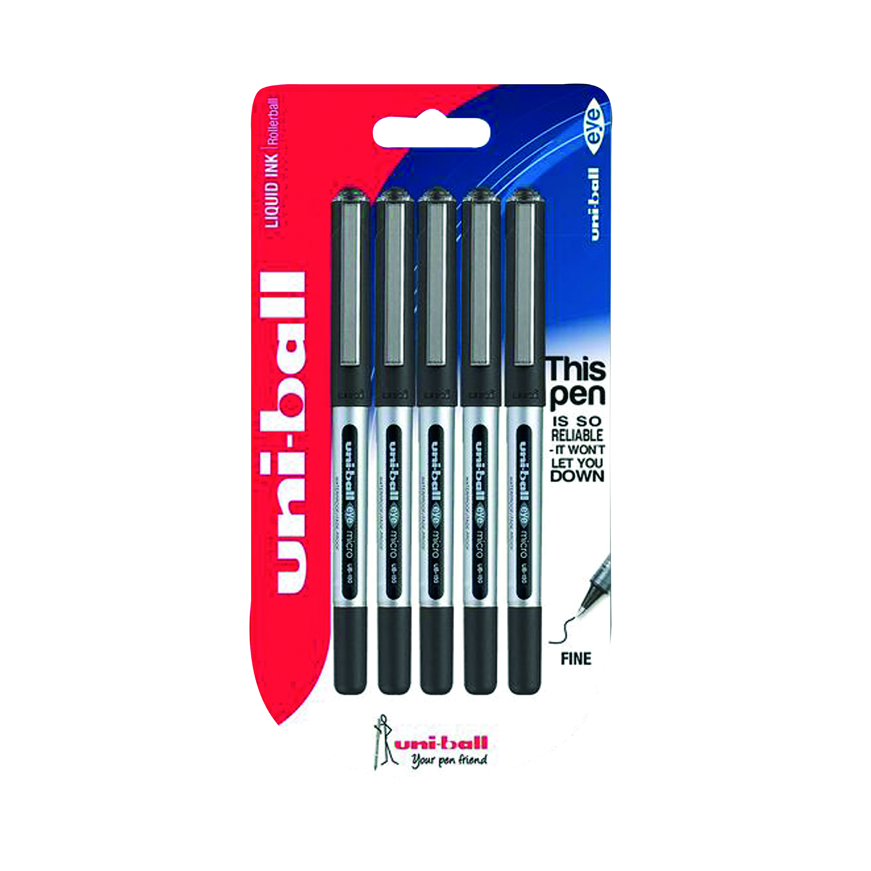 Uni-Ball+UB-150+Eye+Rollerball+Pen+Fine+Black+%285+Pack%29+153544322