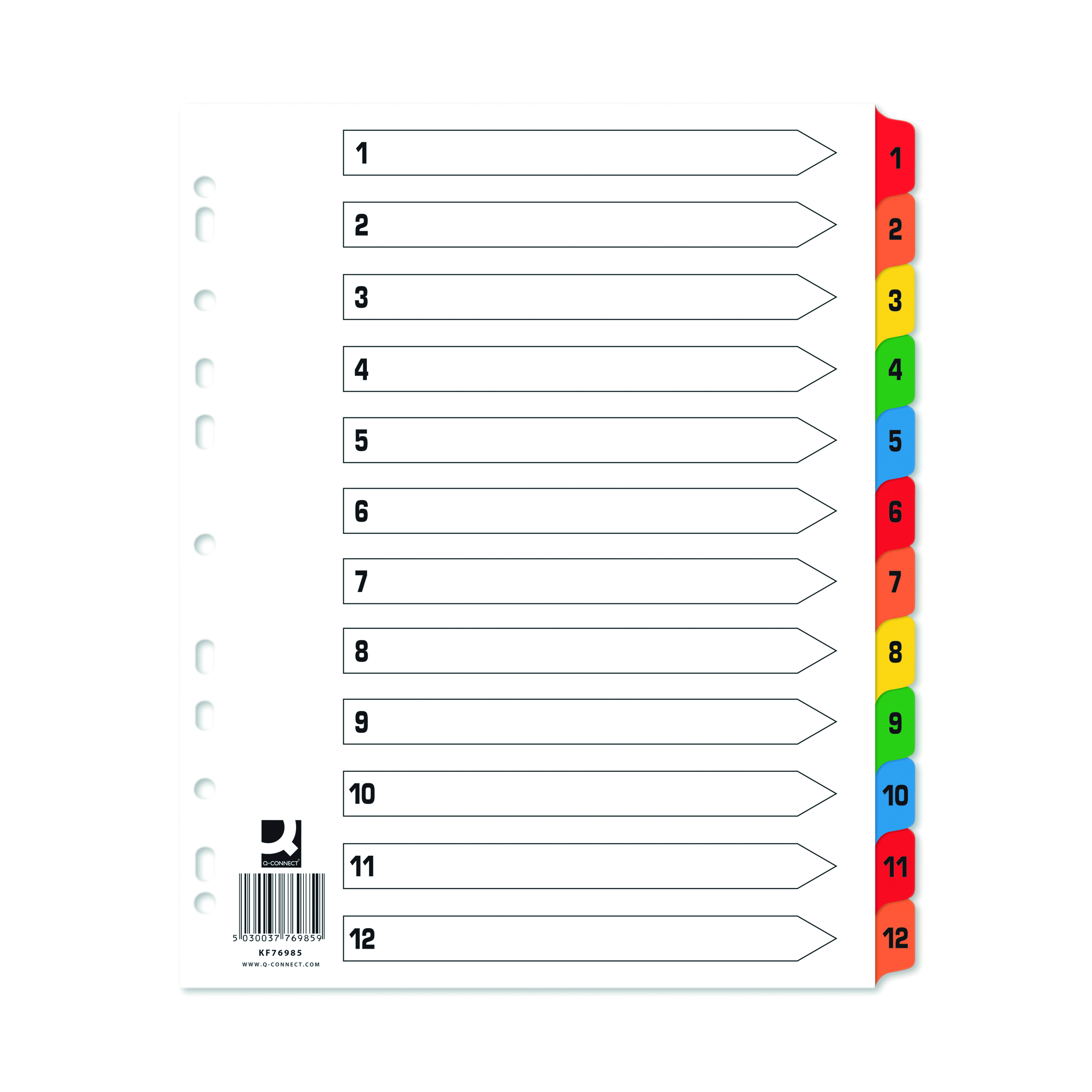 Q-Connect+EW+Index+1-12+Reinforced+Multicoloured+%2825+Pack%29+KF76985Q